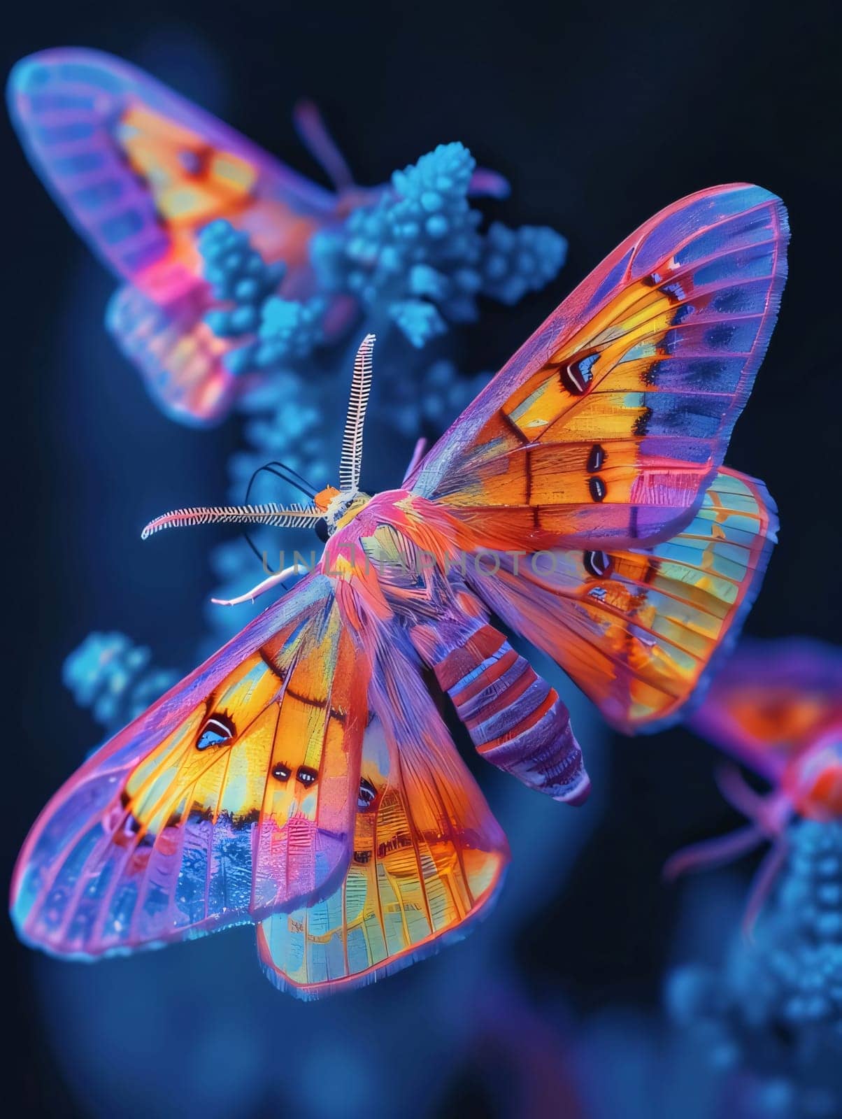 Beautiful spring illustration: Butterfly on a flower in the garden. Macro photography.