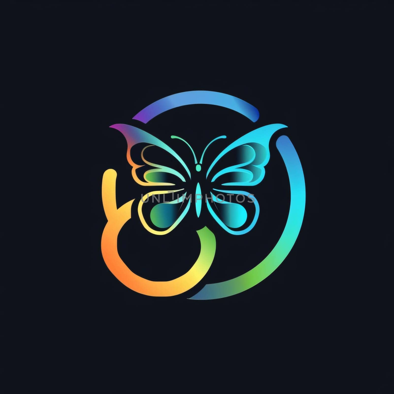 Beautiful spring illustration: Letter Q logo with butterfly icon, vector design template elements for your application or corporate identity.
