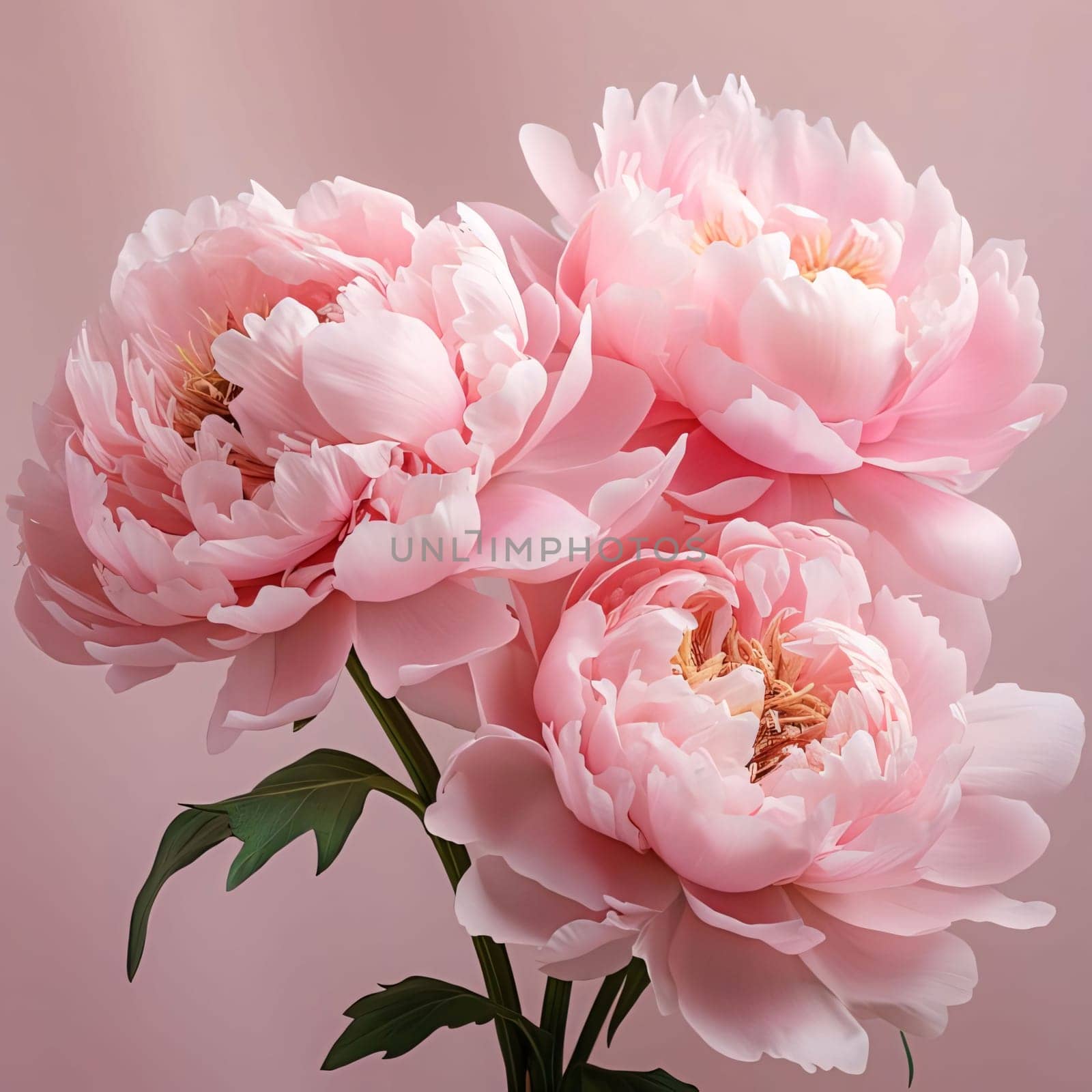 View of peony flowers. Flowering flowers, a symbol of spring, new life. A joyful time of nature waking up to life.