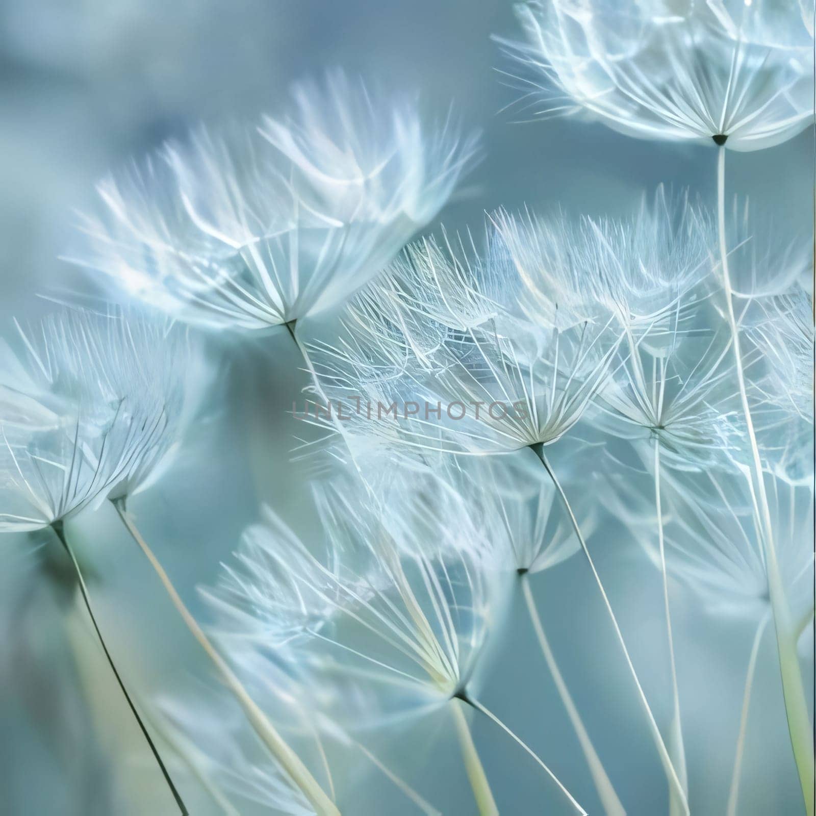 Dandelion seeds background. Flowering flowers, a symbol of spring, new life. by ThemesS