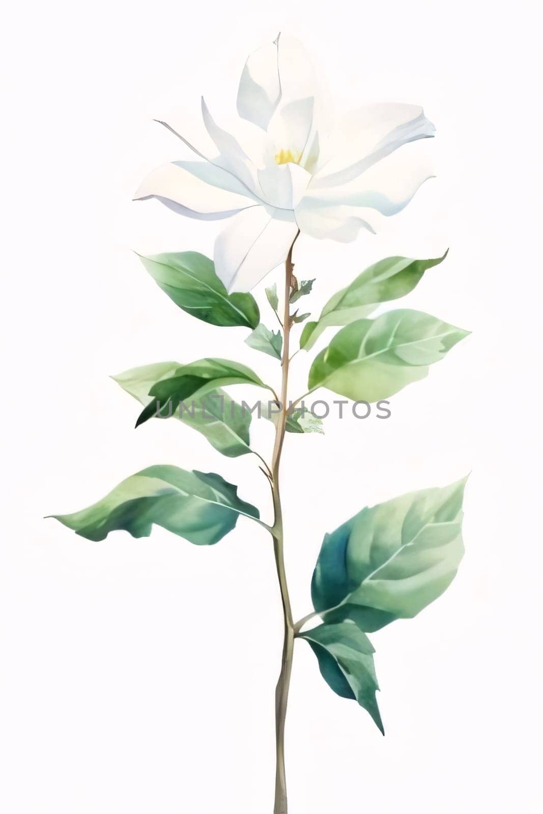 Drawn, painted lily of the valley on isolated white background. Flowering flowers, a symbol of spring, new life. A joyful time of nature waking up to life.