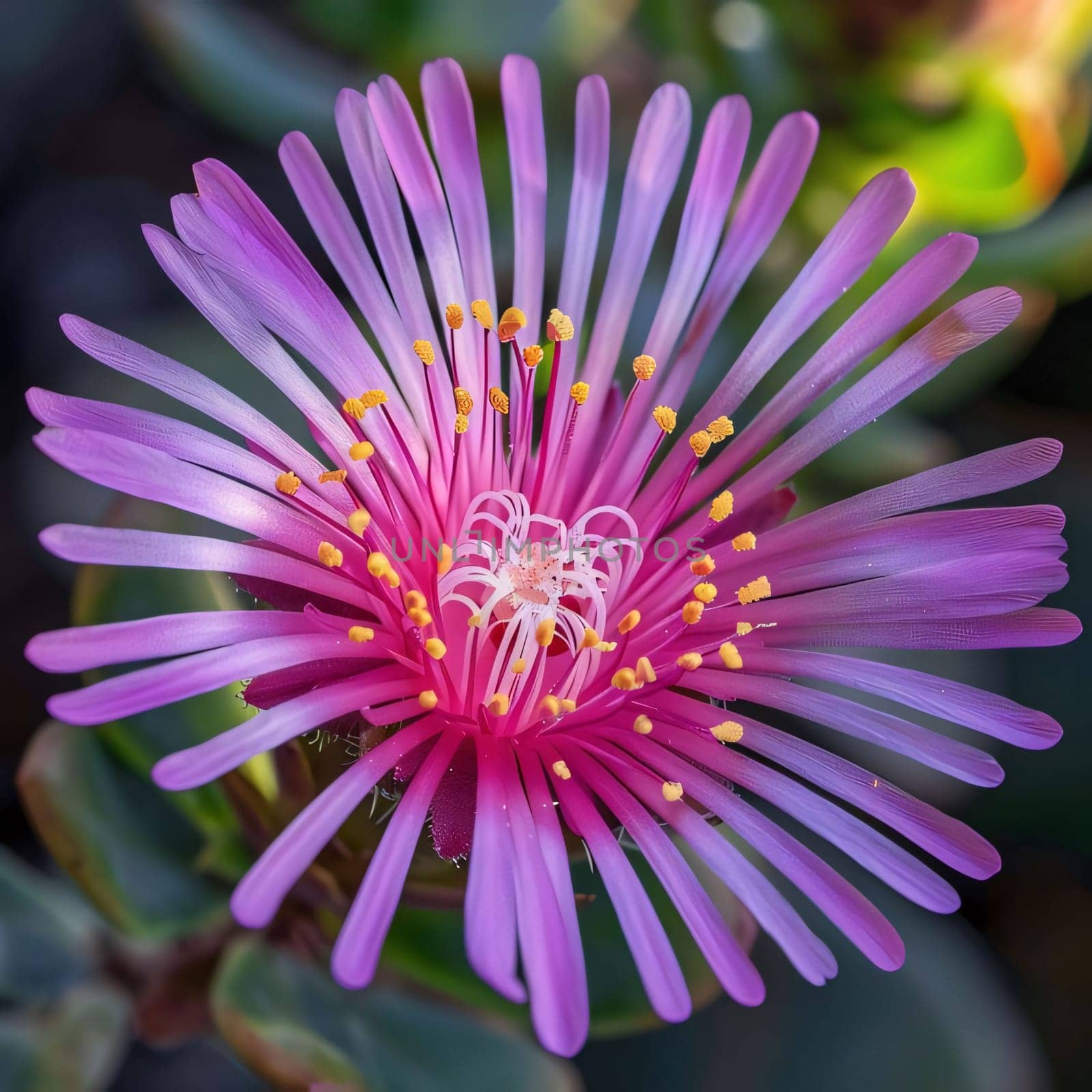 Pink trailing iceplant close-up photo. Flowering flowers, a symbol of spring, new life. A joyful time of nature waking up to life.