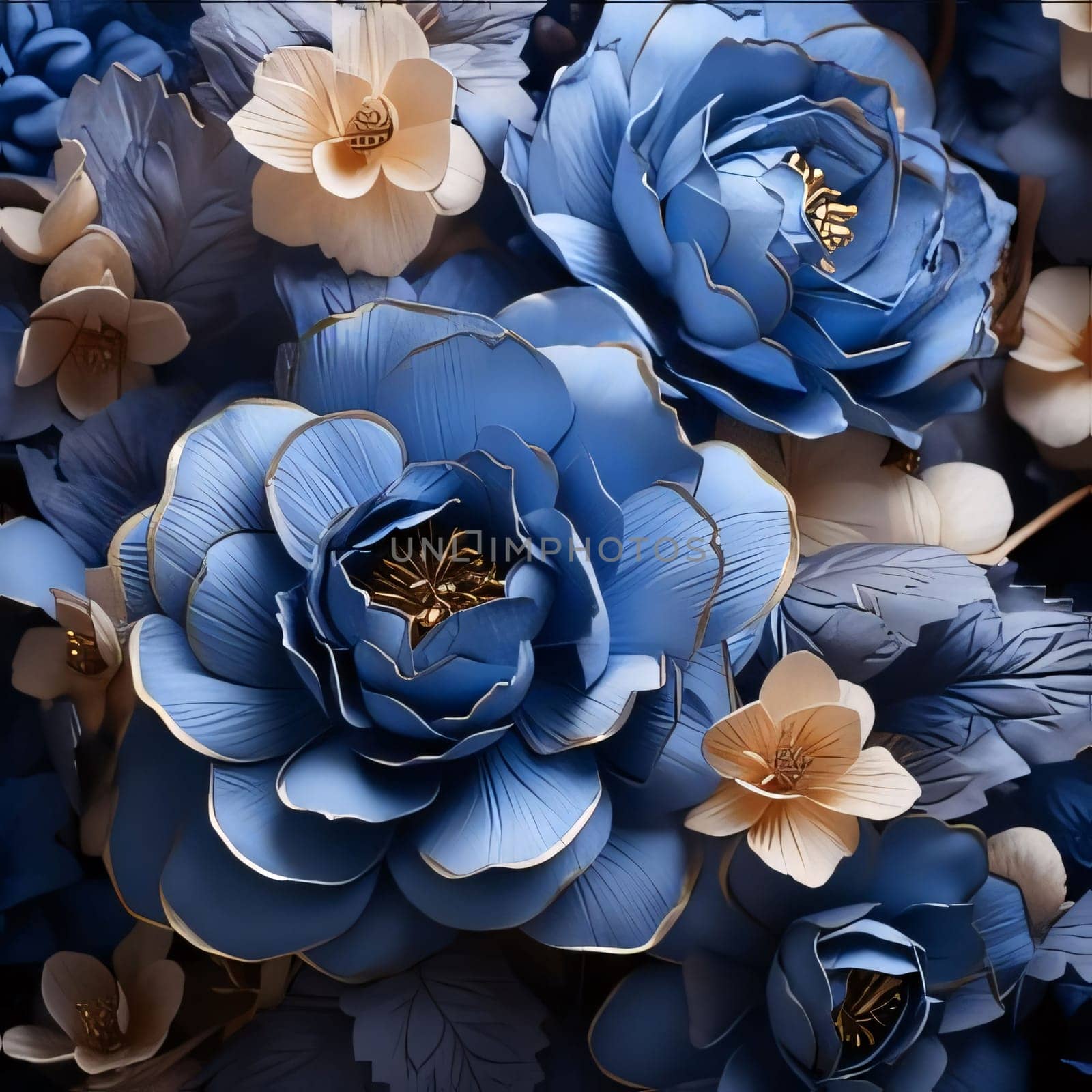 Blue hydrangea flower, top view. Flowering flowers, a symbol of spring, new life. A joyful time of nature waking up to life.