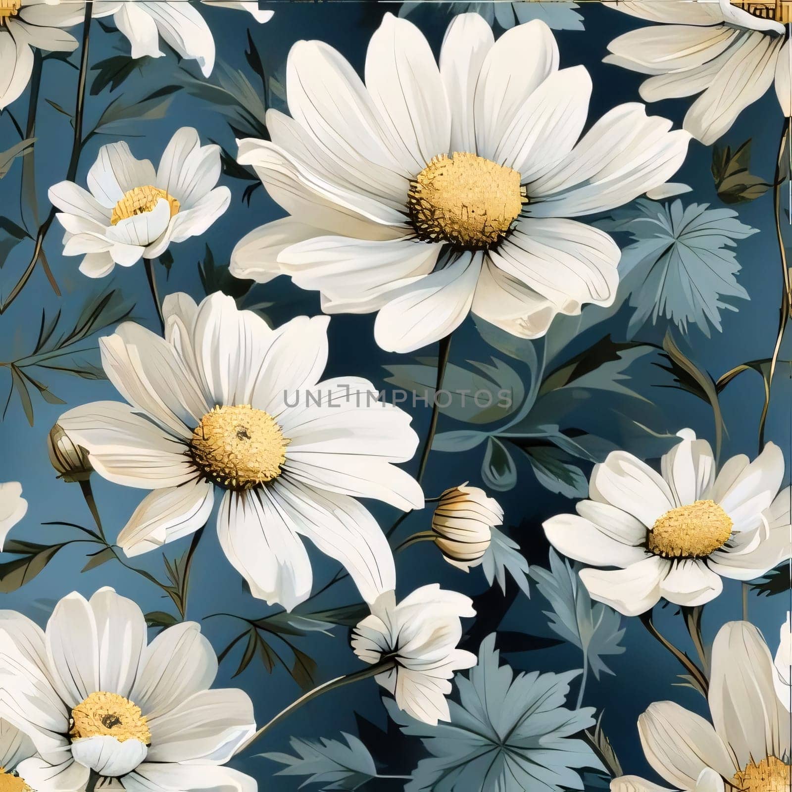 Seamless white floral pattern as abstract background, wallpaper, banner, texture design with pattern - vector. by ThemesS
