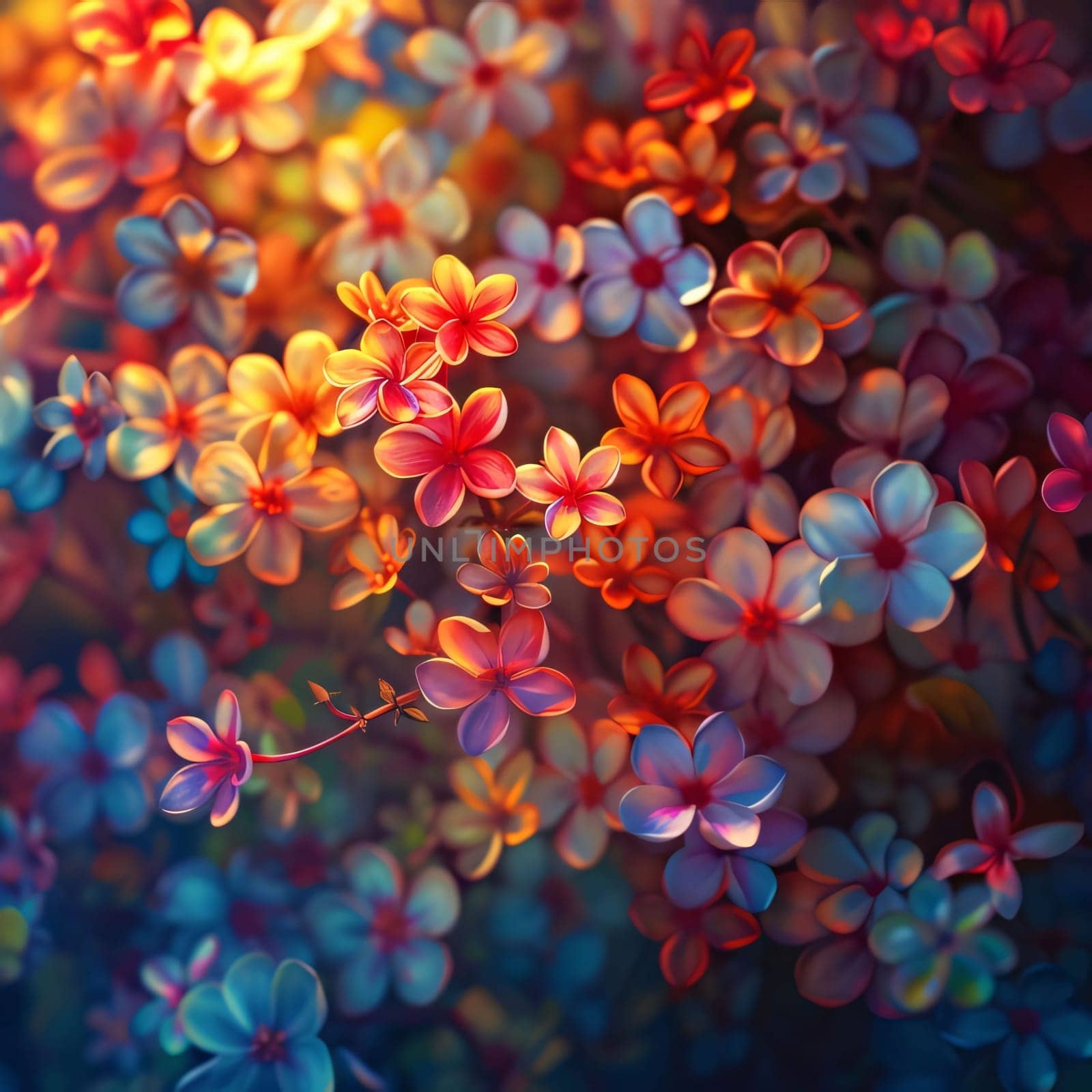 Colorful rainbow flower petals, top view.Flowering flowers, a symbol of spring, new life.A joyful time of nature awakening to life.