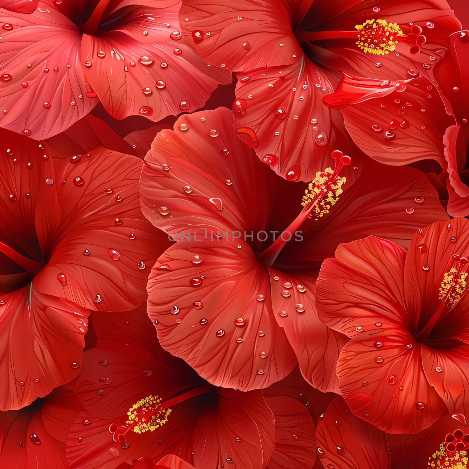 Red flowers poppy petals, top view. Flowering flowers, a symbol of spring, new life. by ThemesS