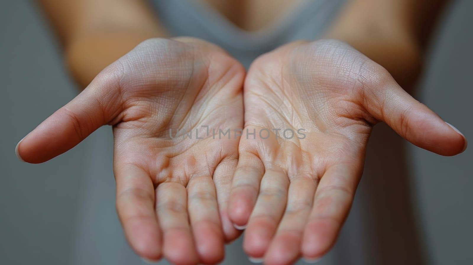 A close up of a woman's hands with open palms