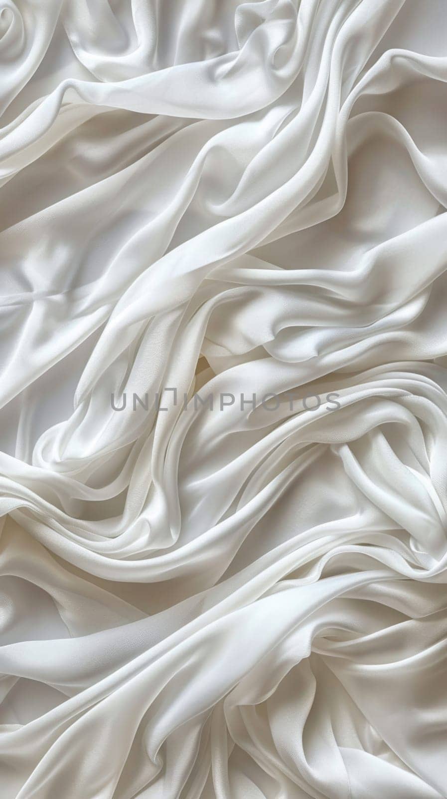 A close up of a white sheet with some ripples on it