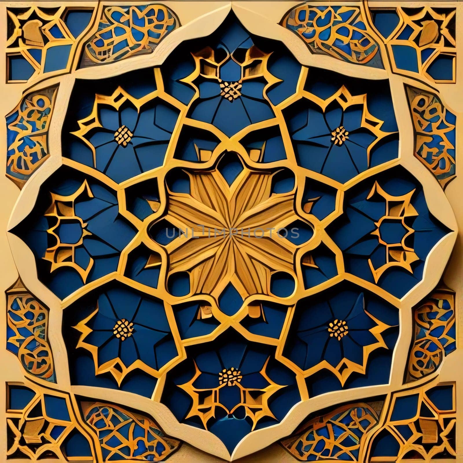 Colorful abstract patterns, stained glass. Ramadan as a time of fasting and prayer for Muslims.A time to meet with God.