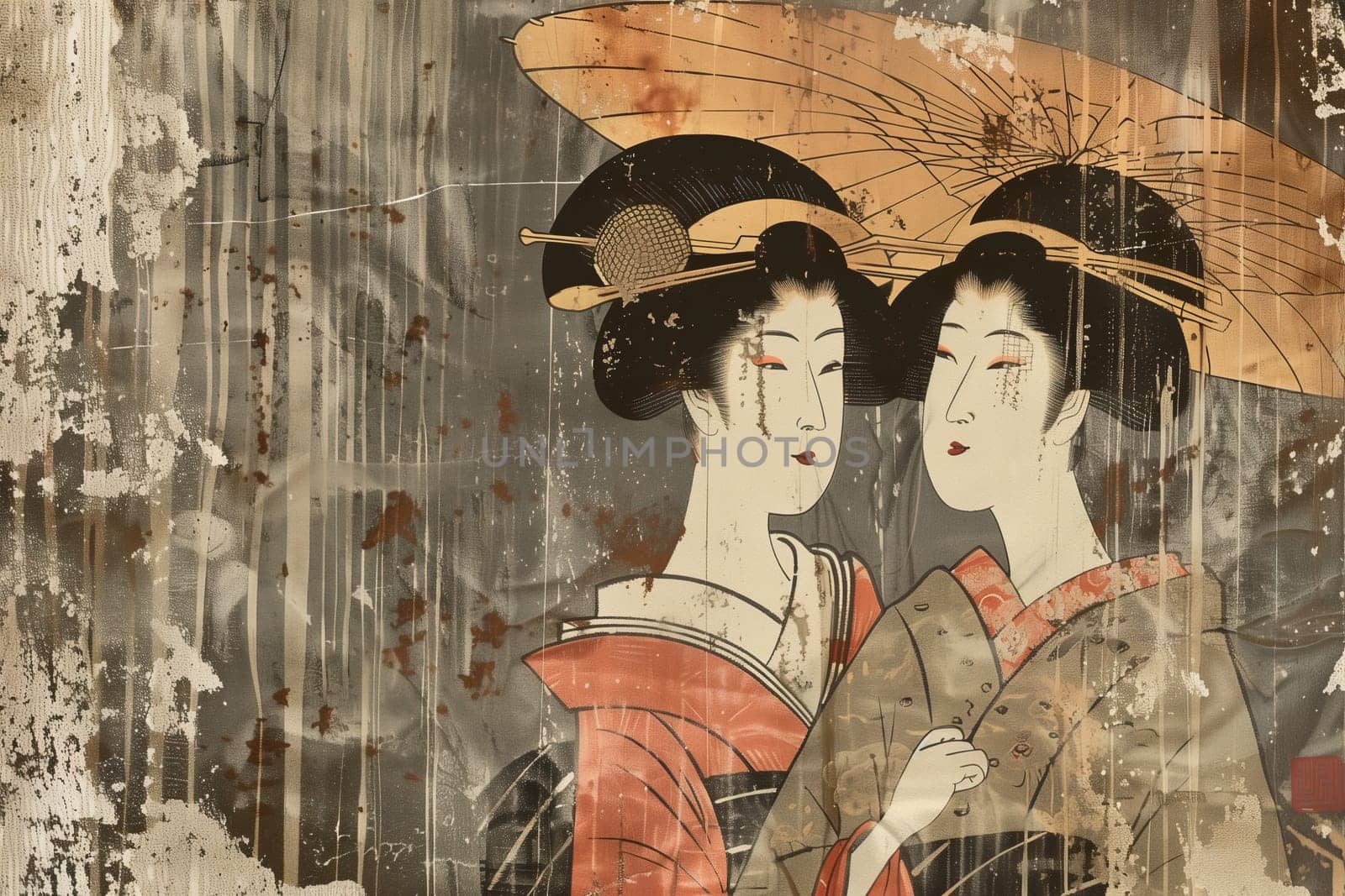 Antique Japanese Illustration of a womans ai generated image