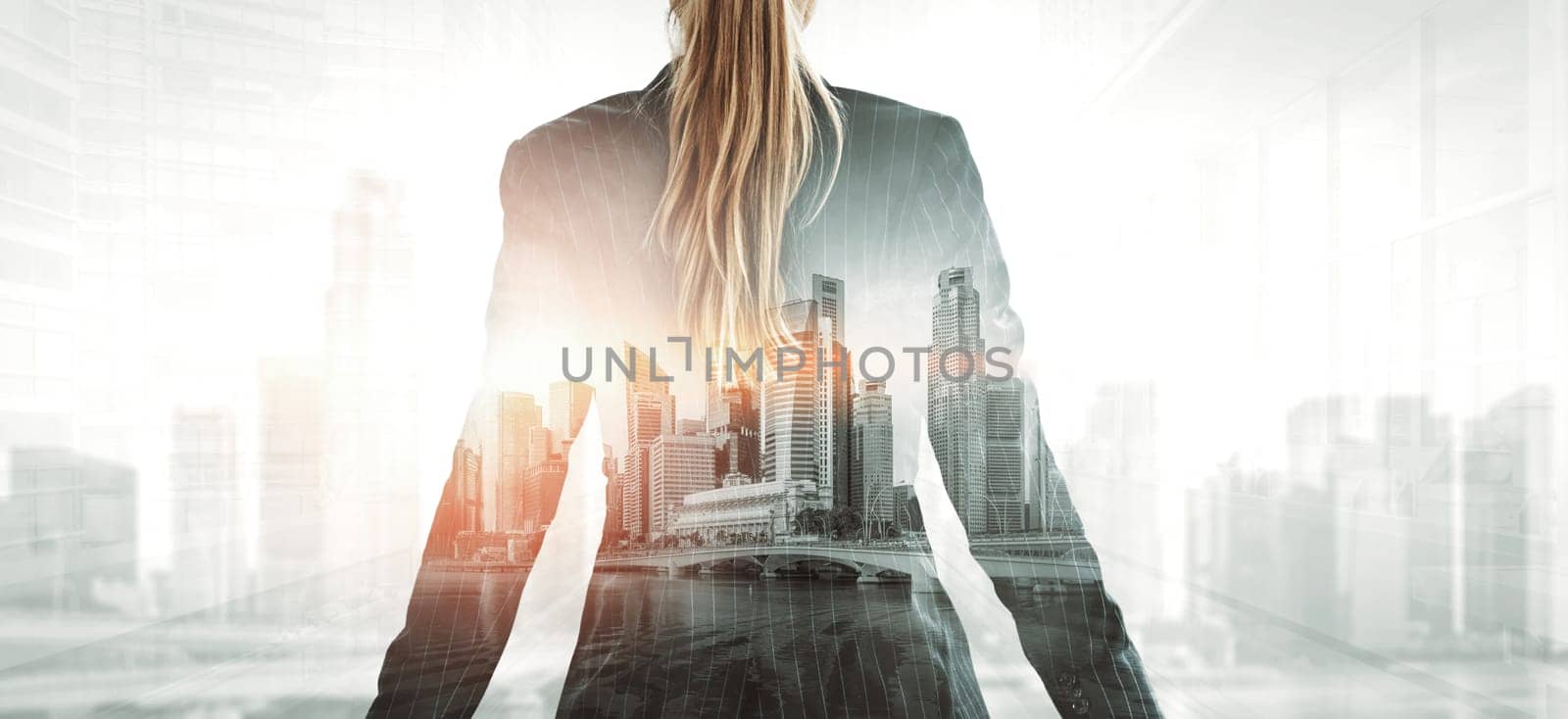 Double Exposure Image of Business Person uds by biancoblue