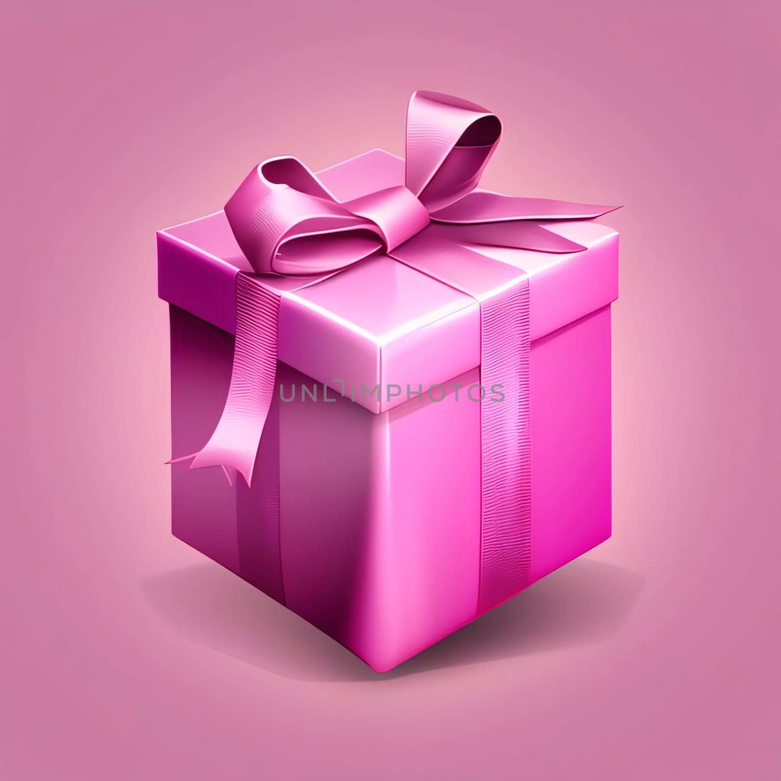 Pink gift with a bow. Gifts as a day symbol of present and love. A time of falling in love and love.