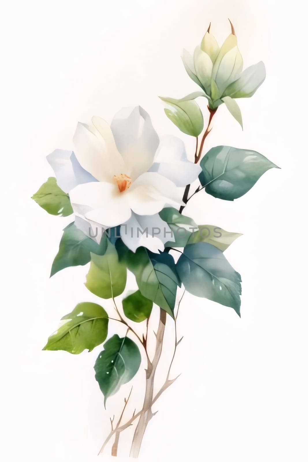 Drawn, painted lily of the valley on isolated white background. Flowering flowers, a symbol of spring, new life. A joyful time of nature waking up to life.