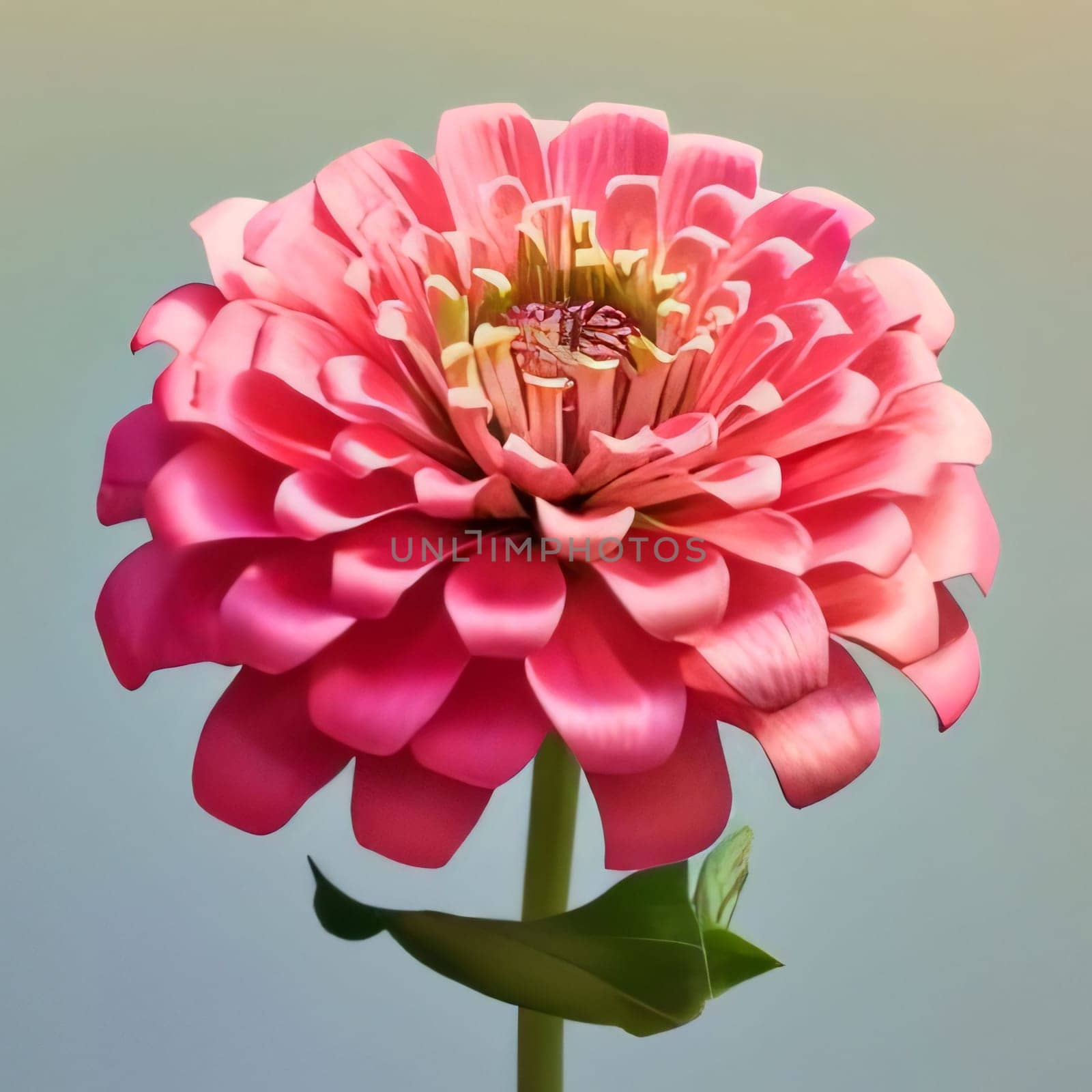 Pink and white dahlia isolated. Flowering flowers, a symbol of spring, new life. by ThemesS