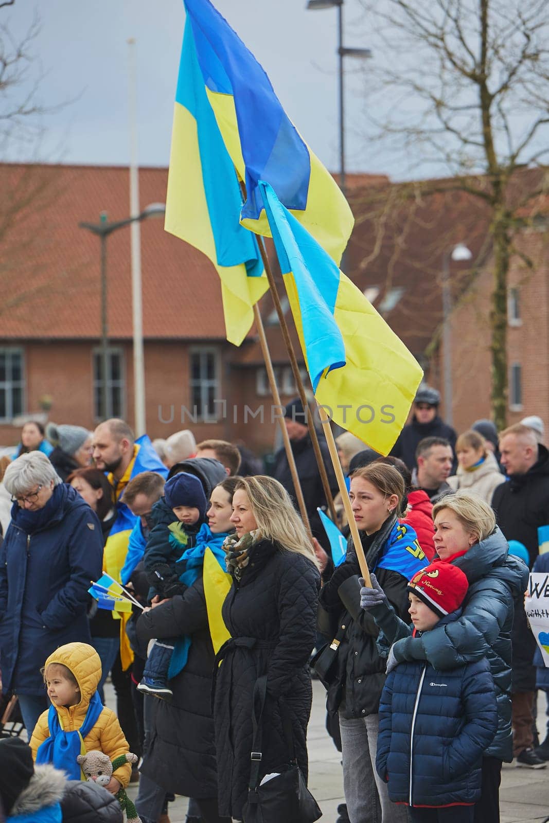 Ikast, Denmark, February 25, 2024: Action in support of Ukraine by Viktor_Osypenko