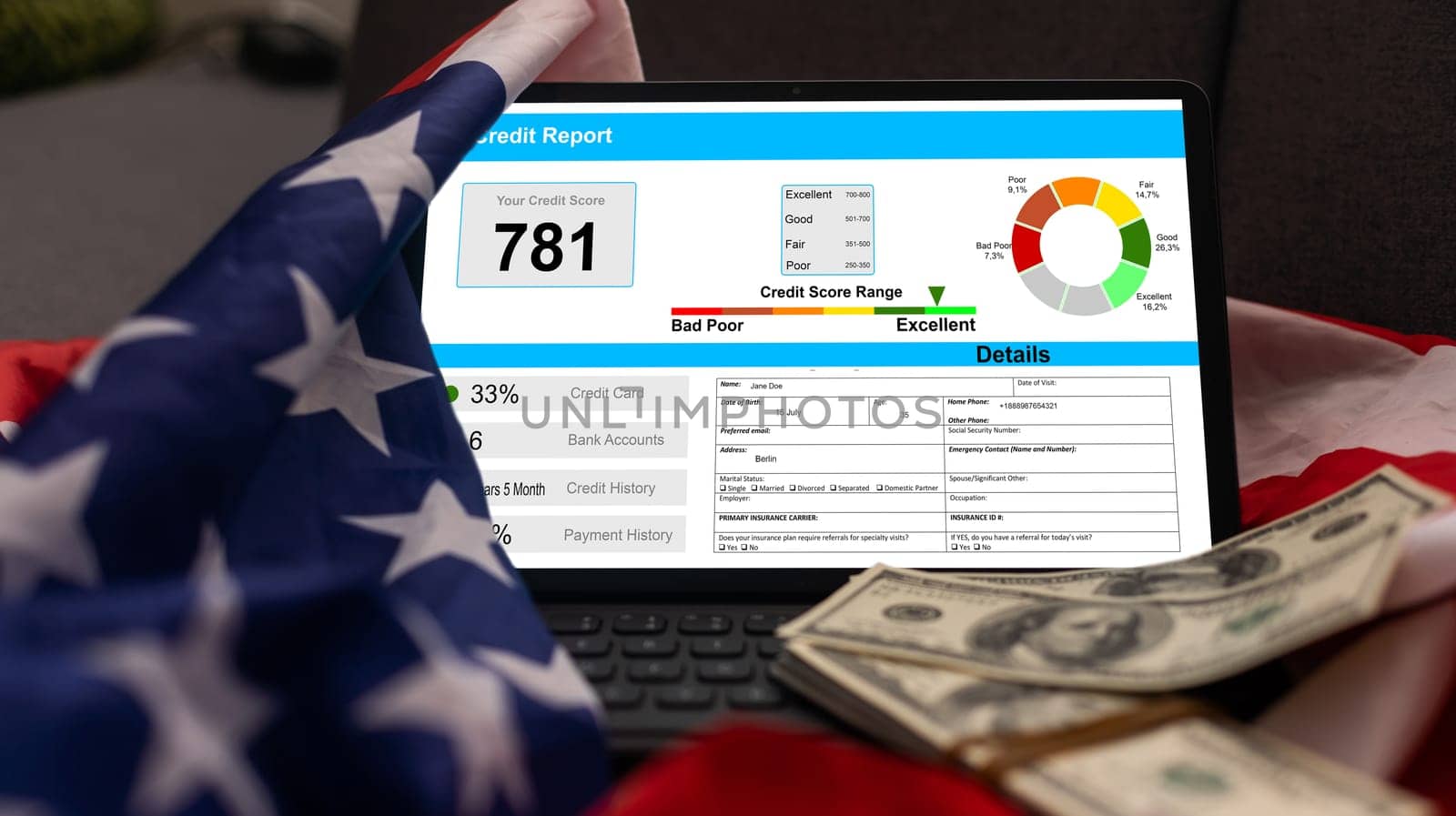 Credit Report Financial Banking Economy Concept. High quality photo