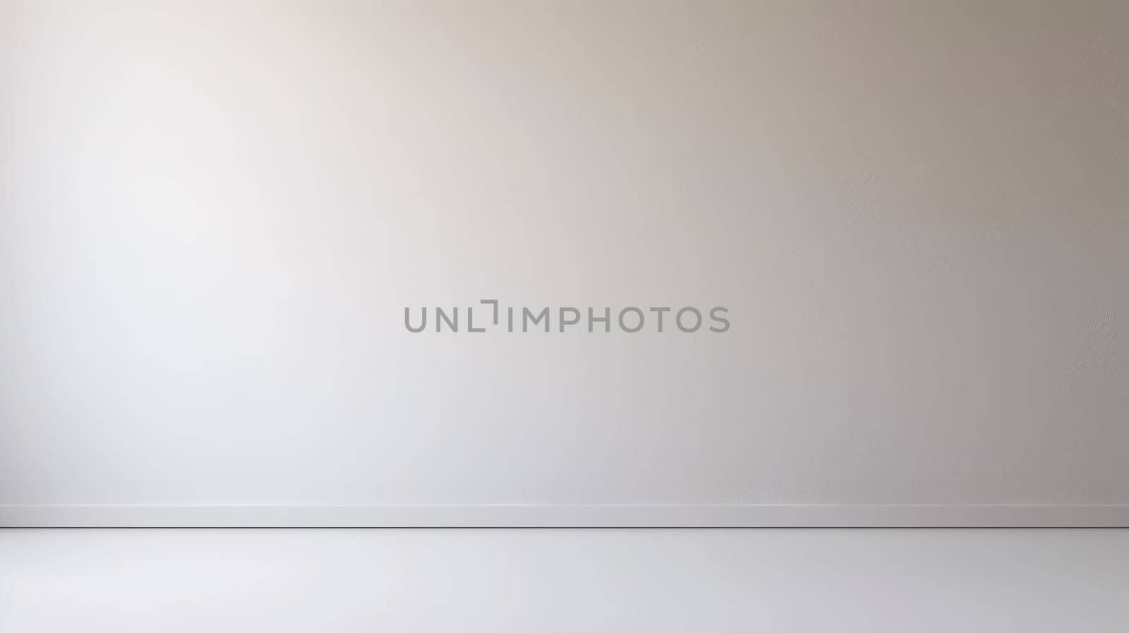 A white room with a large window and empty floor