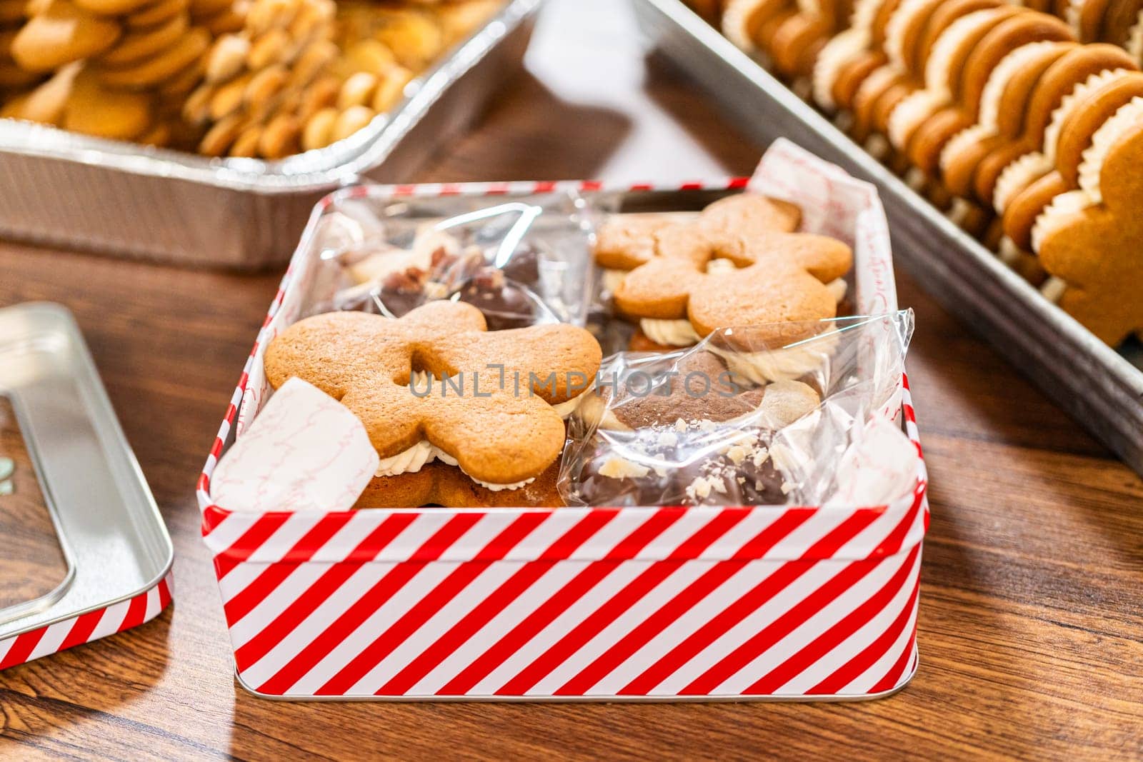 Festive Christmas Tin Boxes Filled with Chocolate-Dipped Treats by arinahabich