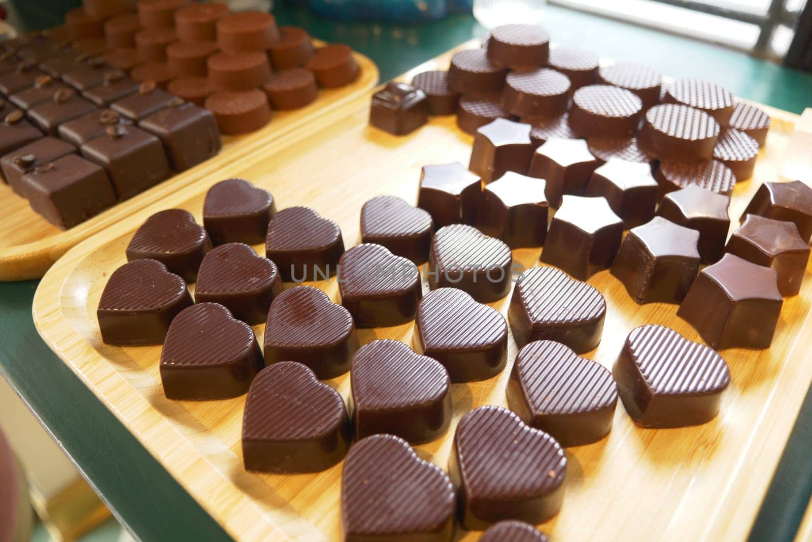 dark chocolate candy displaying at shop ,