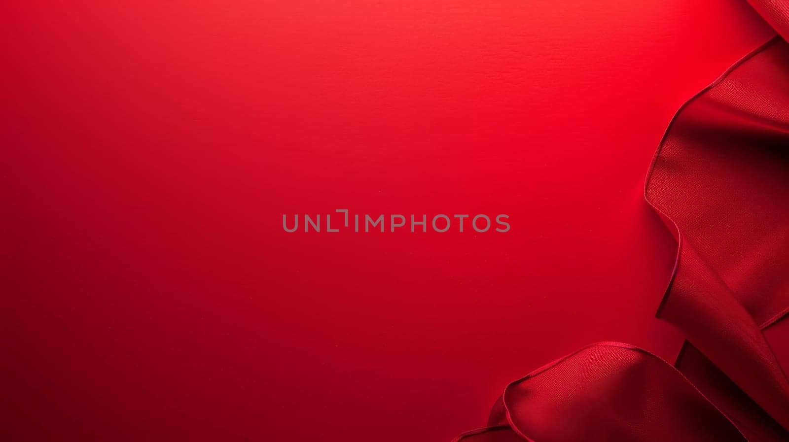 A red background with a piece of fabric on it