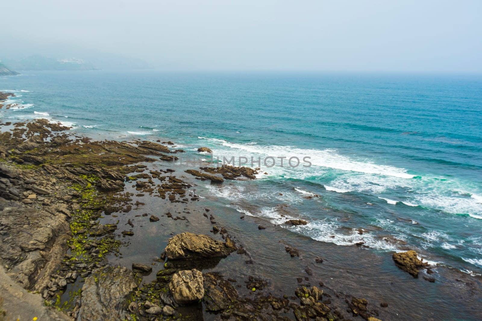 Rocky coast of the Atlantic Ocean, Basque Country, Spain. by paca-waca