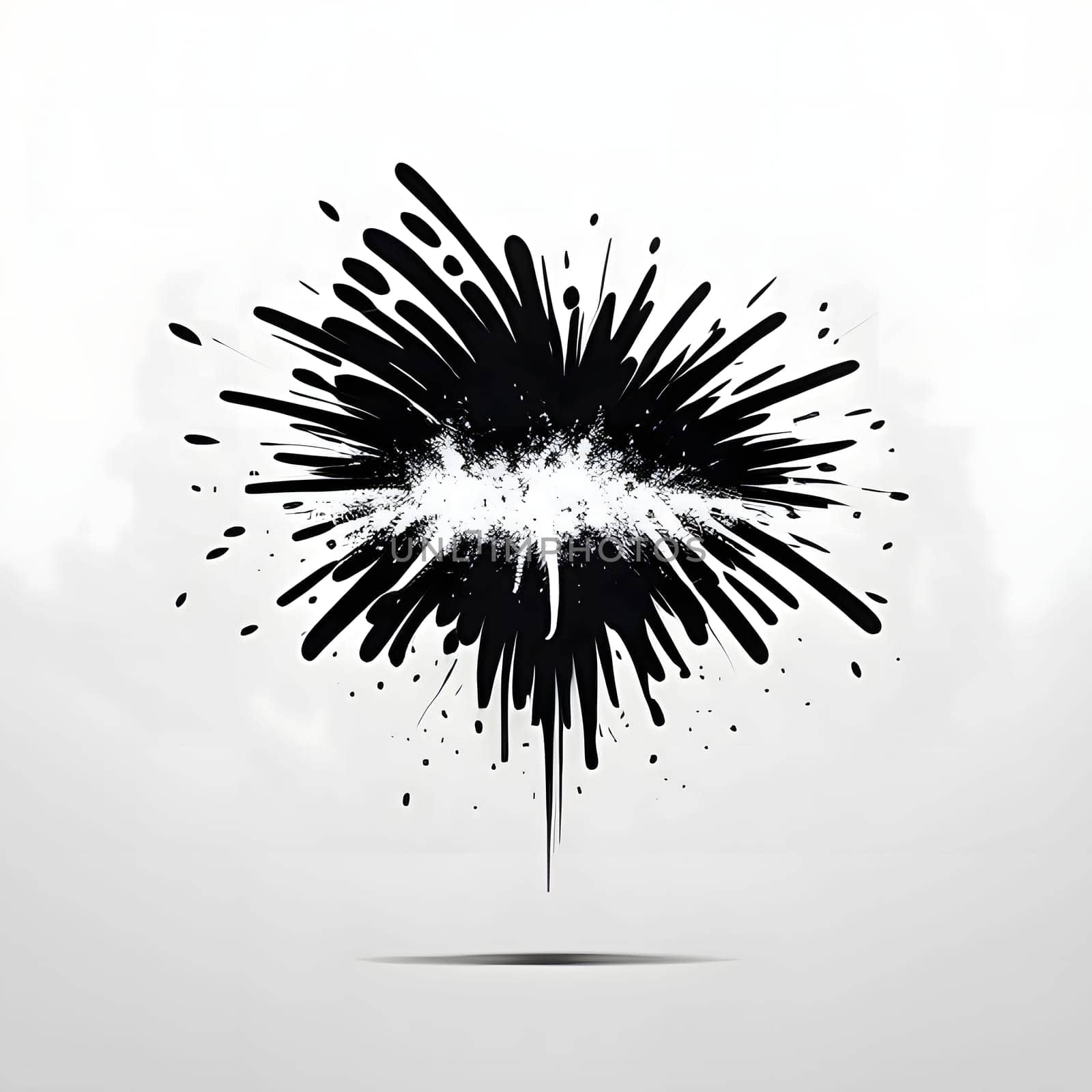 Logo, modern concept, fireworks launch, black and white. New Year's fun and festivities. A time of celebration and resolutions.