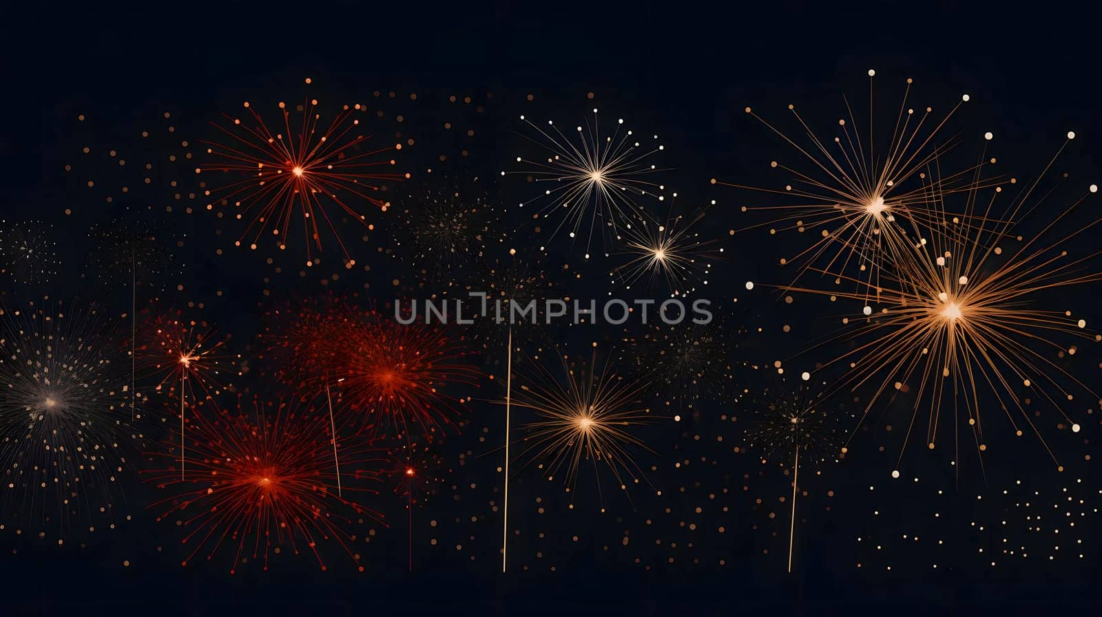 Colorful fireworks, explosion on black background. New Year's fun and festivities. A time of celebration and resolutions.