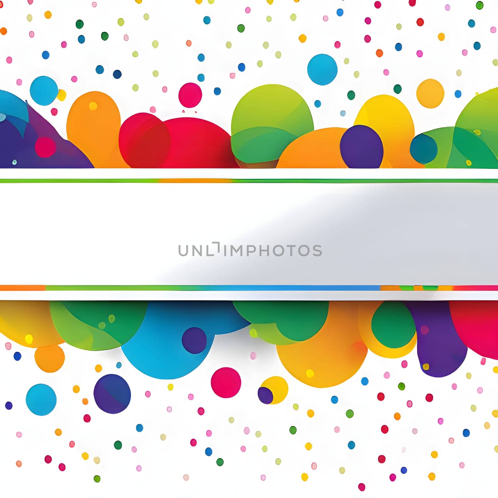 White blank with space for your own content, around colored confetti. New Year's party and celebrations. A time of celebration and resolutions.