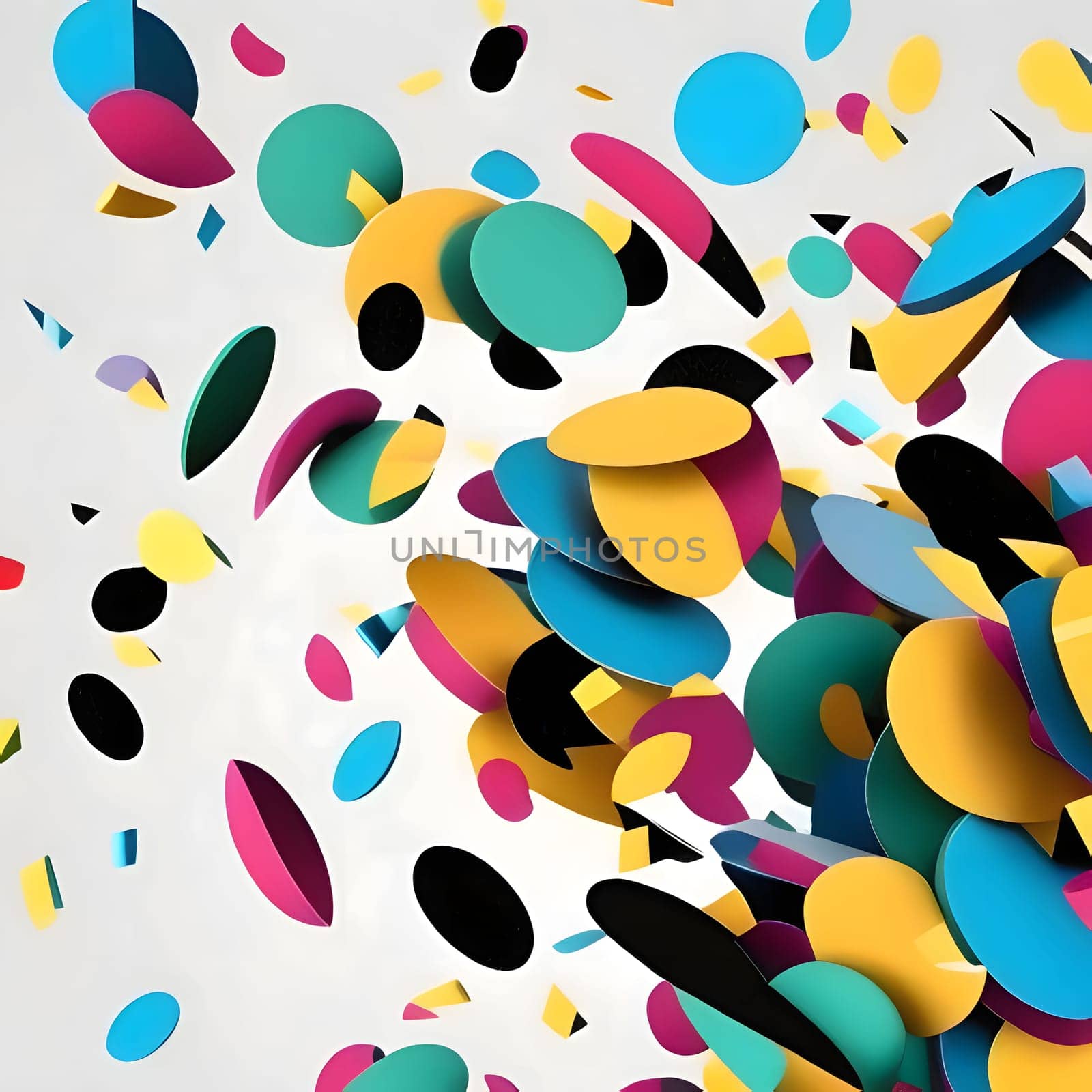 Colorful confetti on a white background. New Year's party and celebrations. A time of celebration and resolutions.