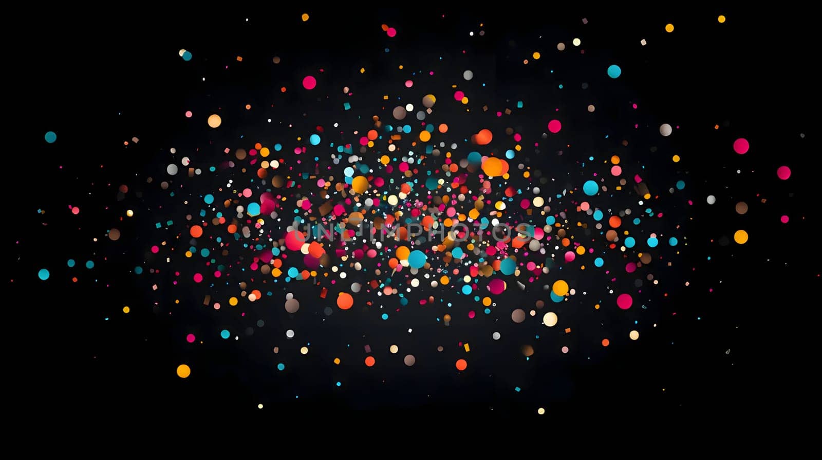 Colorful confetti on black background.New Year's Eve background, banner with space for your own content. Blank space for the inscription.
