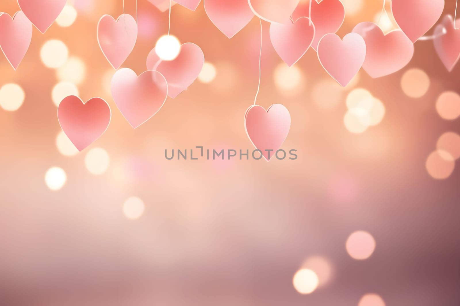 Colorful: pink and white hearts on a light background, confetti,New Year's Eve bright background, banner with space for your own content. Blank space for the inscription.