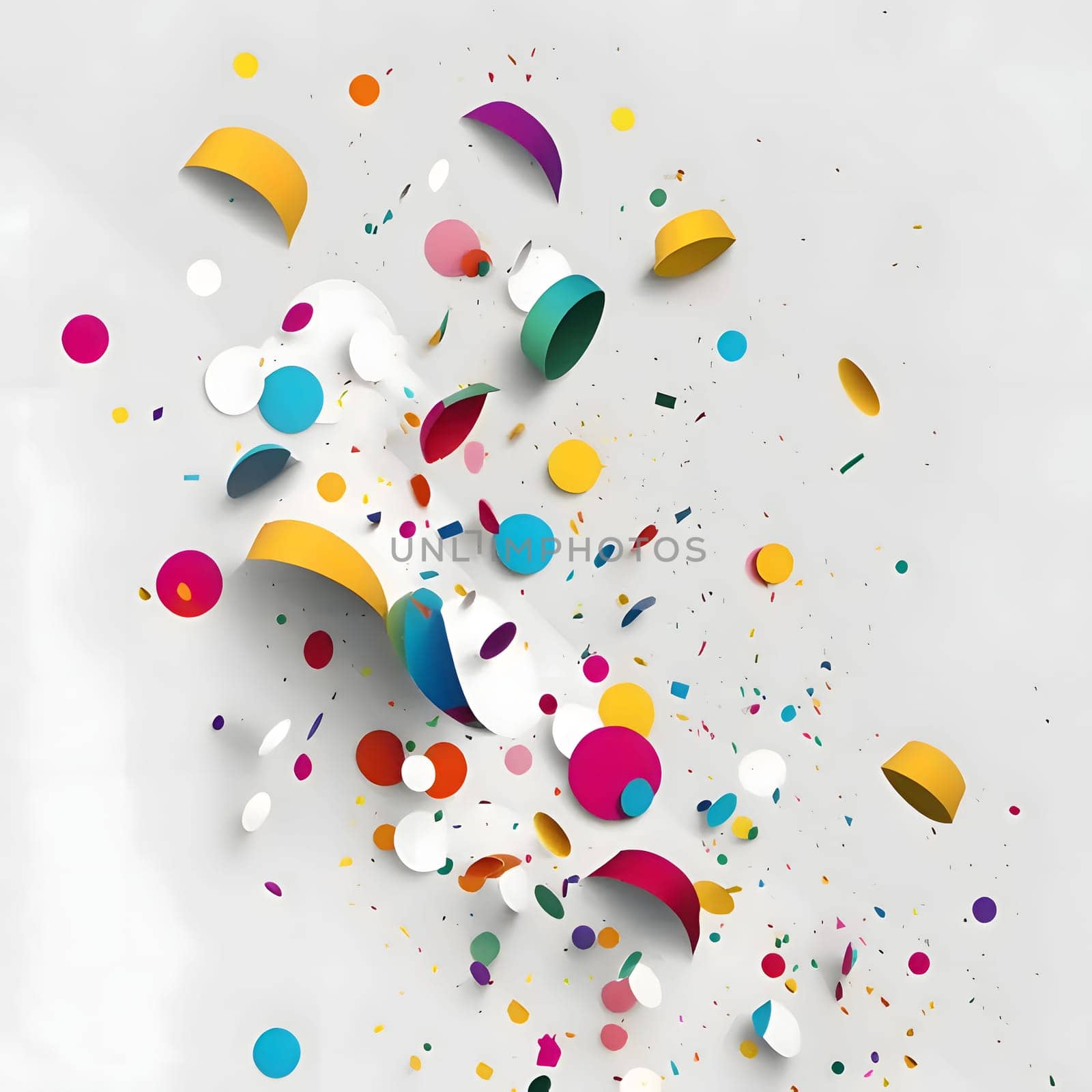 Colorful confetti on a bright solid background. New Year's party and celebrations. by ThemesS