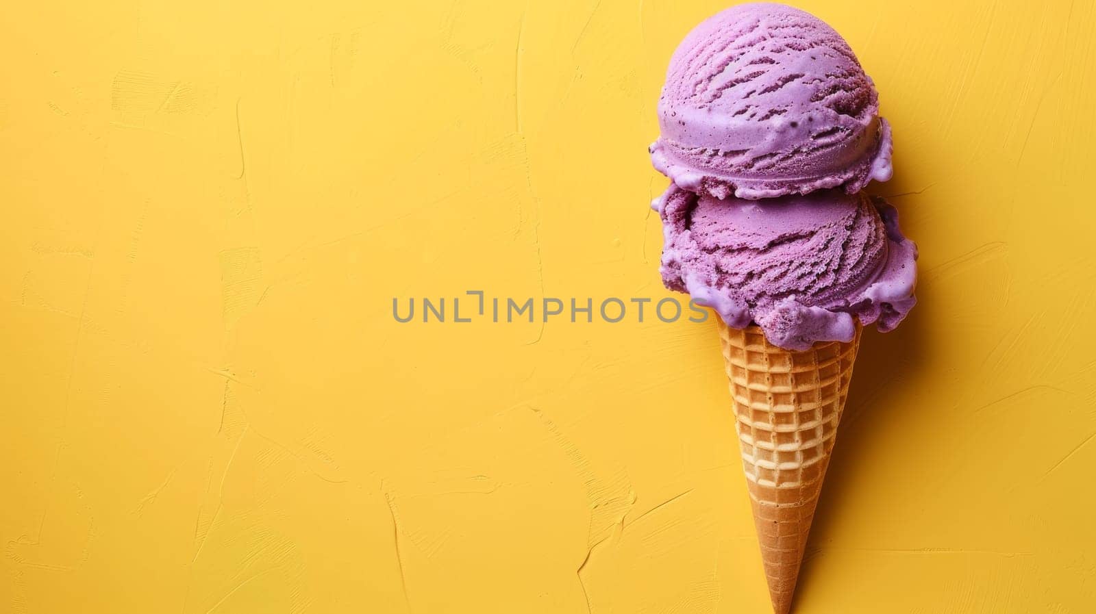 Ice cream on cone. dessert for summer season.