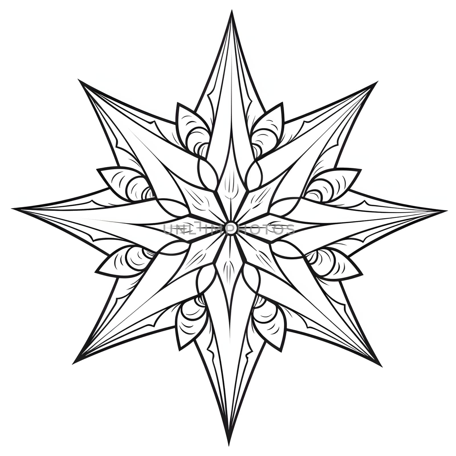 Christmas star as a black and white coloring card. The Christmas star as a symbol of the birth of the savior. by ThemesS