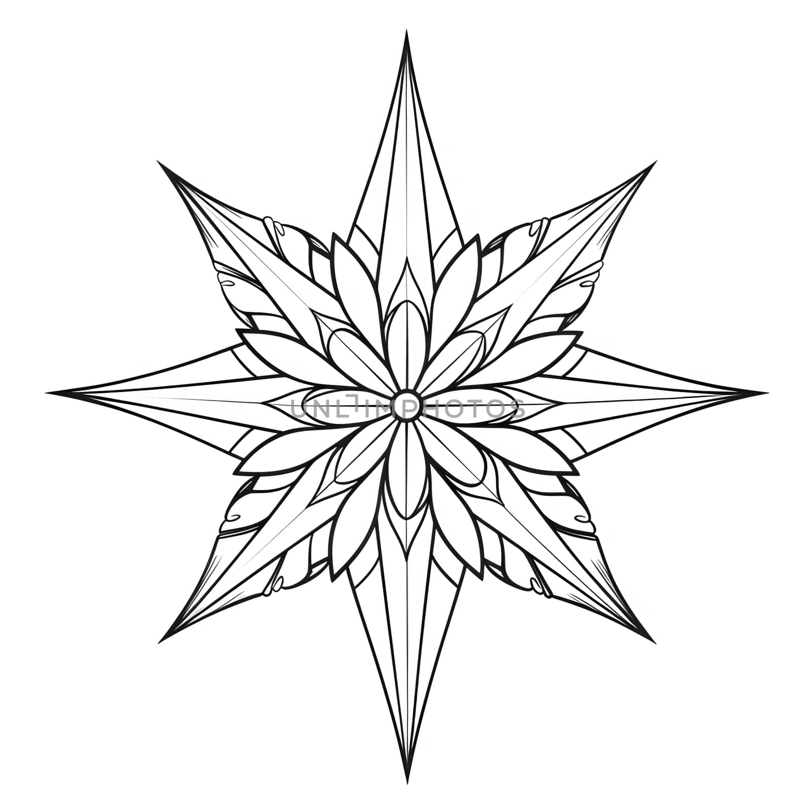 Christmas star as a black and white coloring card. The Christmas star as a symbol of the birth of the savior. by ThemesS