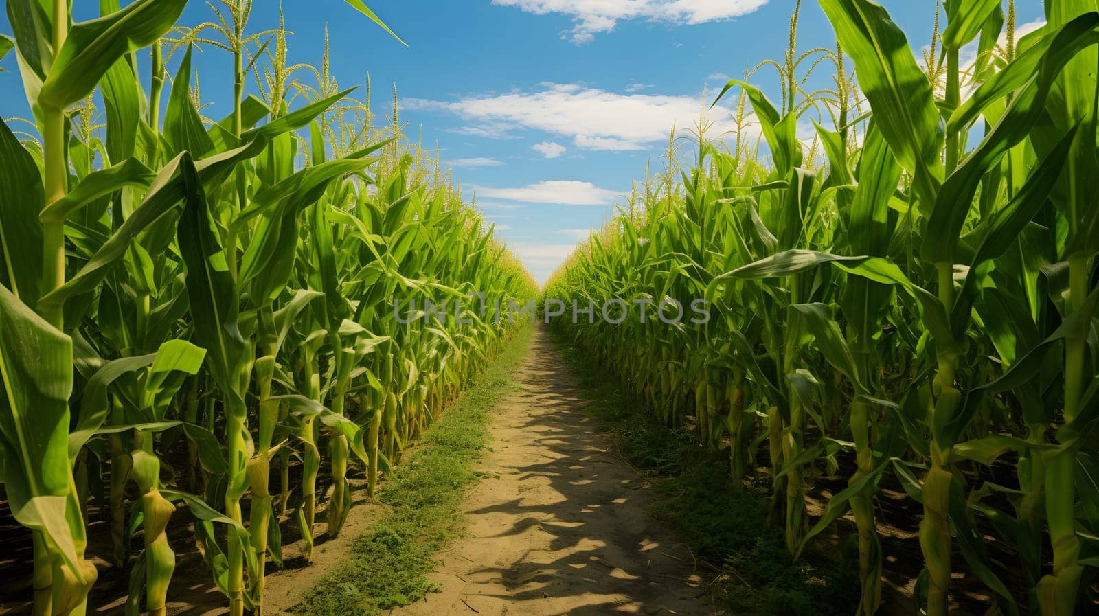 Path in the middle, field, of corn. Corn as a dish of thanksgiving for the harvest. by ThemesS