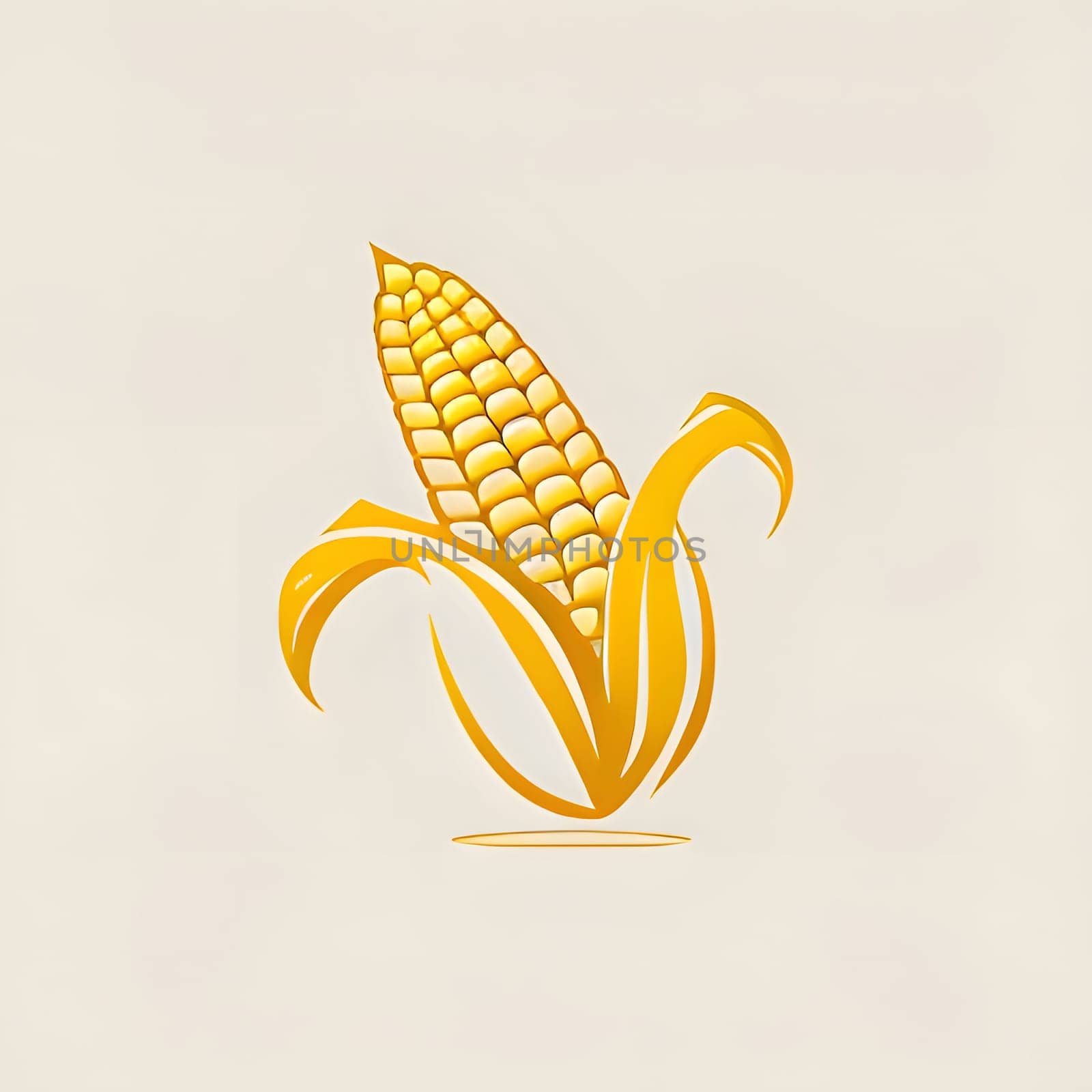 Modern logo corn with kernels on bright background. Corn as a dish of thanksgiving for the harvest. by ThemesS