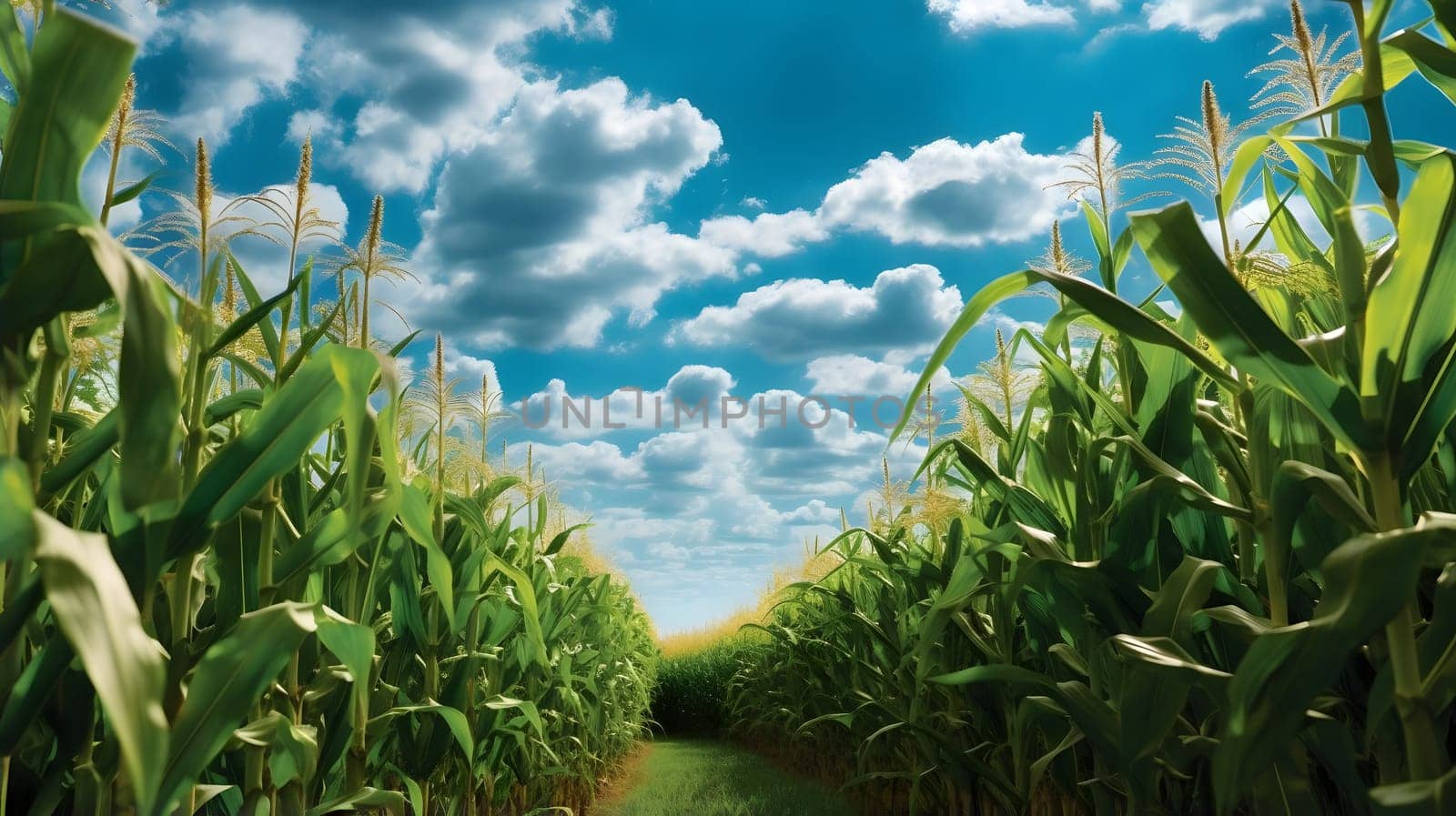 Path in the middle, field, of corn. Corn as a dish of thanksgiving for the harvest. An atmosphere of joy and celebration.