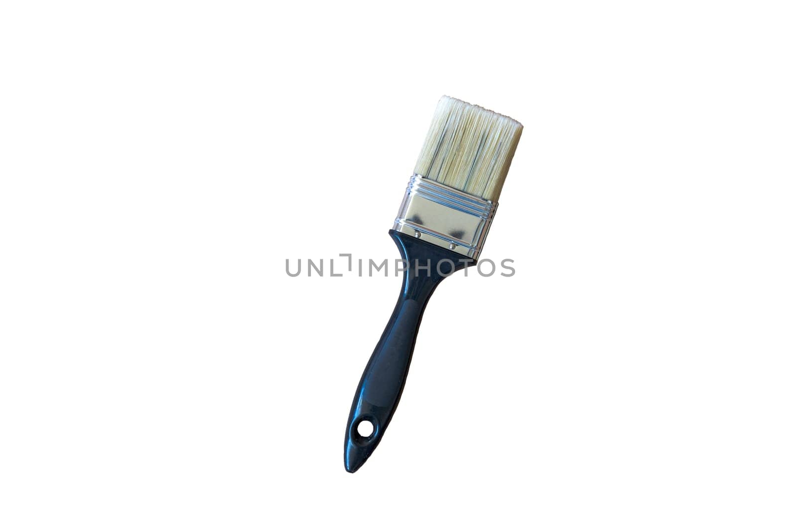 Top view of clean new paint brushes on wooden background by EdVal