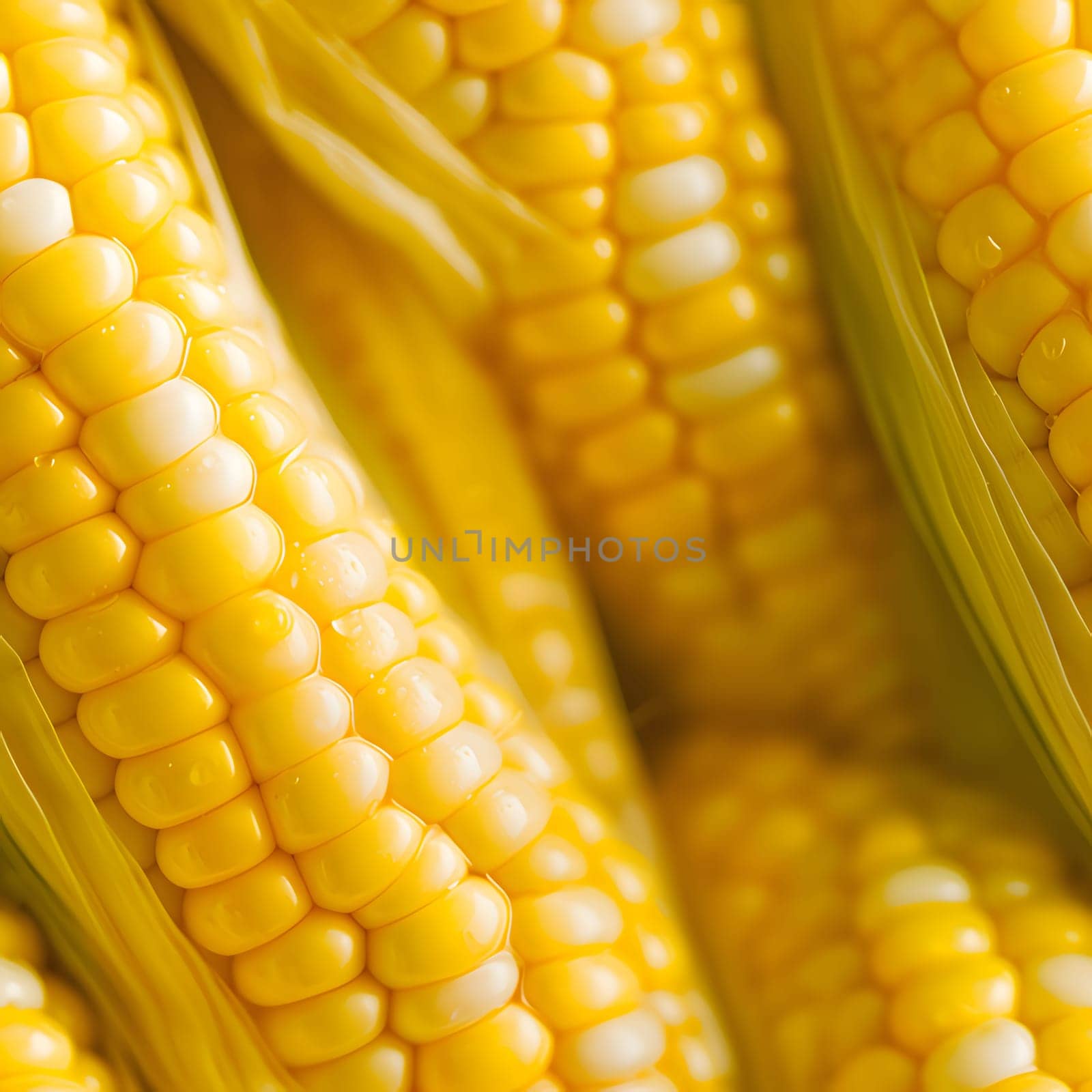 Stacked yellow corn cobs. Background. Corn as a dish of thanksgiving for the harvest. by ThemesS