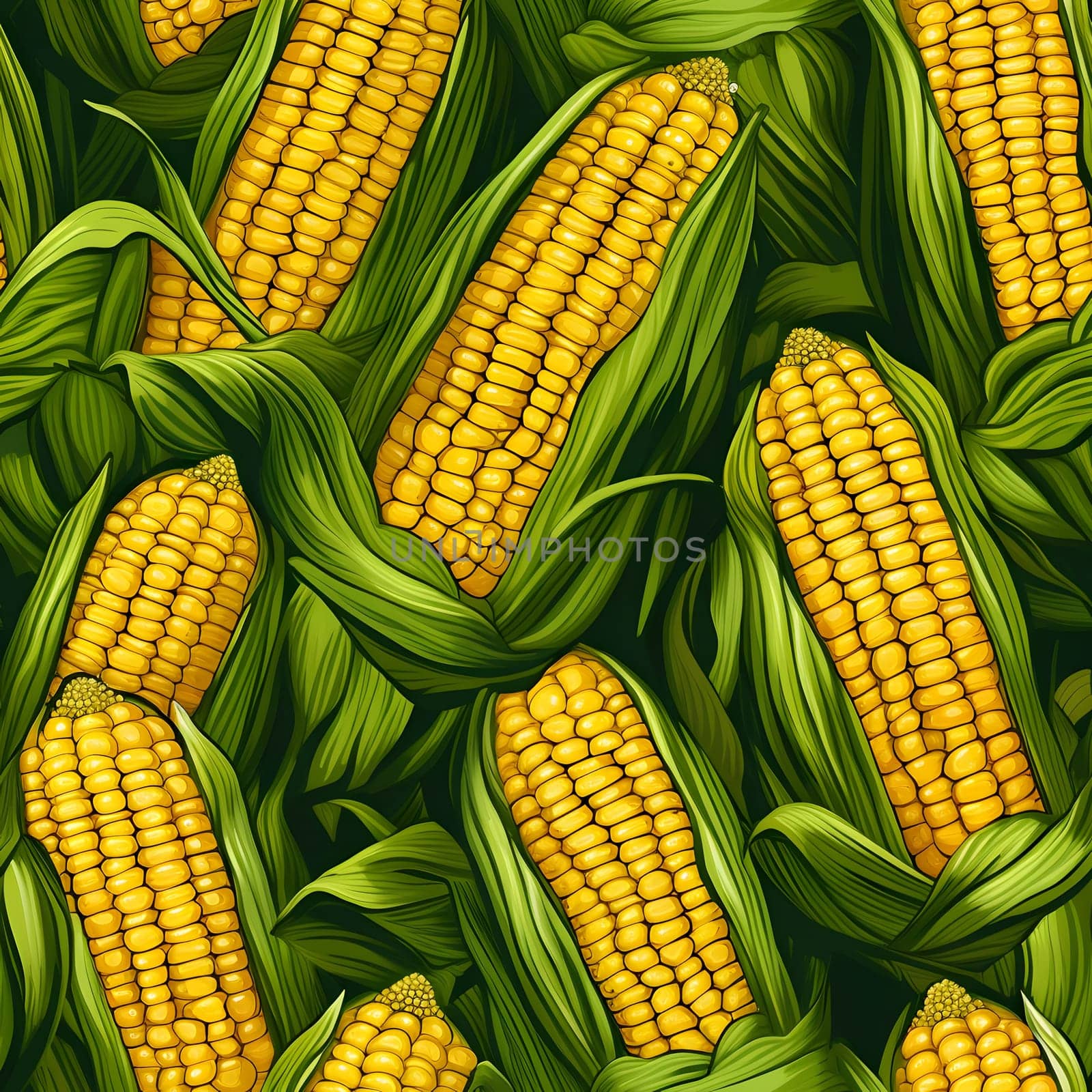 Elegant and modern. Yellow cobs as abstract background, wallpaper, banner, texture design with pattern - vector. Dark colors.