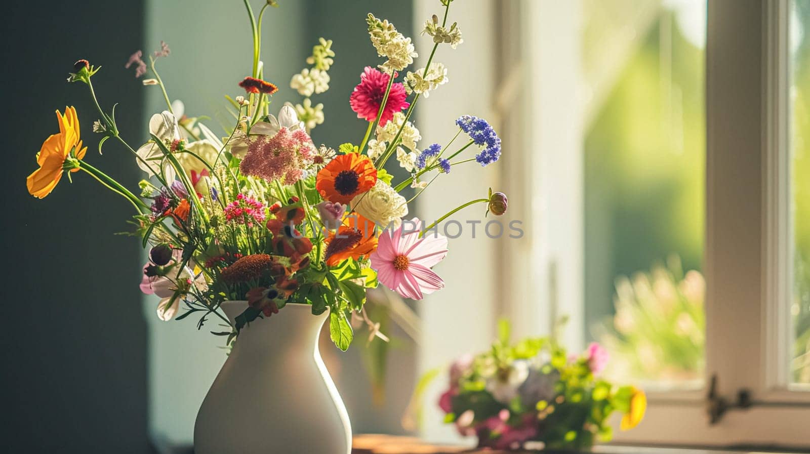 Beautiful bouquet of flowers in vase. Floral arrangement by Olayola