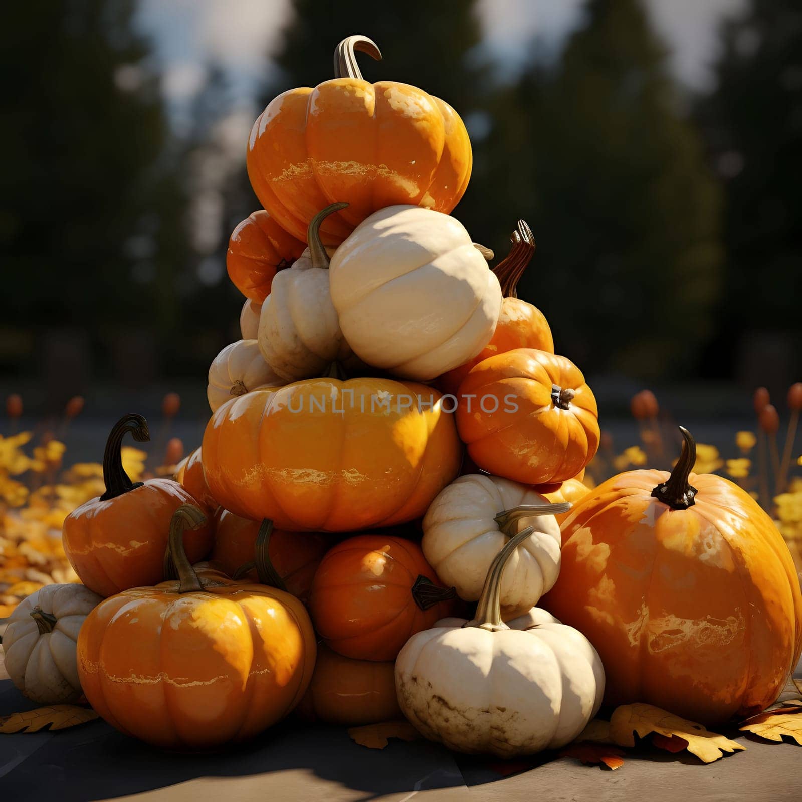 A heap of colorful pumpkins. Pumpkin as a dish of thanksgiving for the harvest. The atmosphere of joy and celebration.