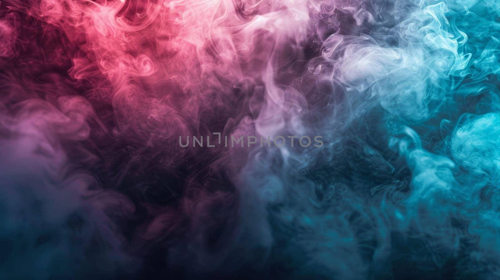 Vibrant swirls of blue, red, and pink smoke blend together in a dynamic display of color and movement, creating a visually striking and captivating backdrop.