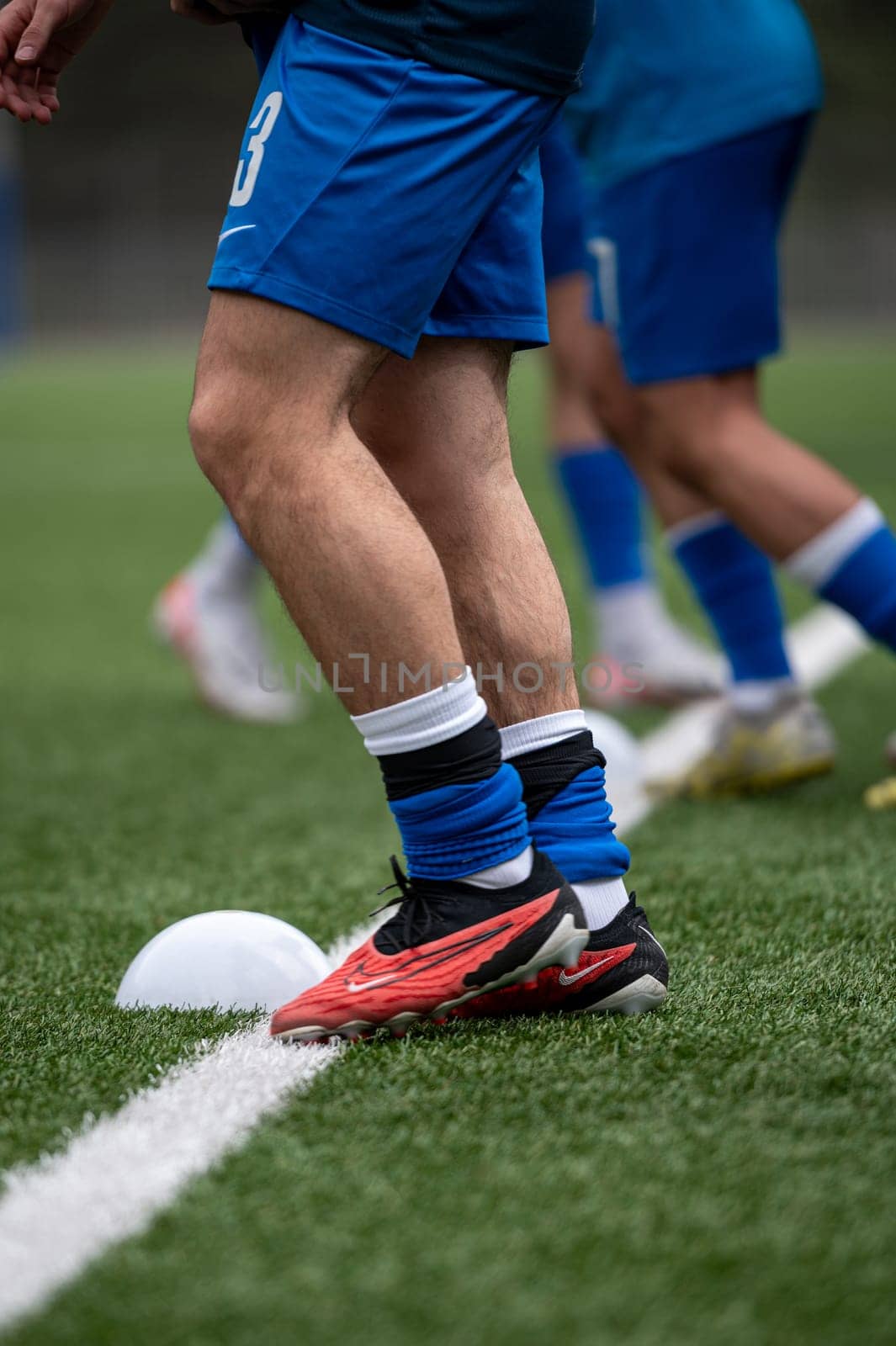 La Massana, Andorra: 2024 April 7: Amateur players before a soccer match in Andorra.