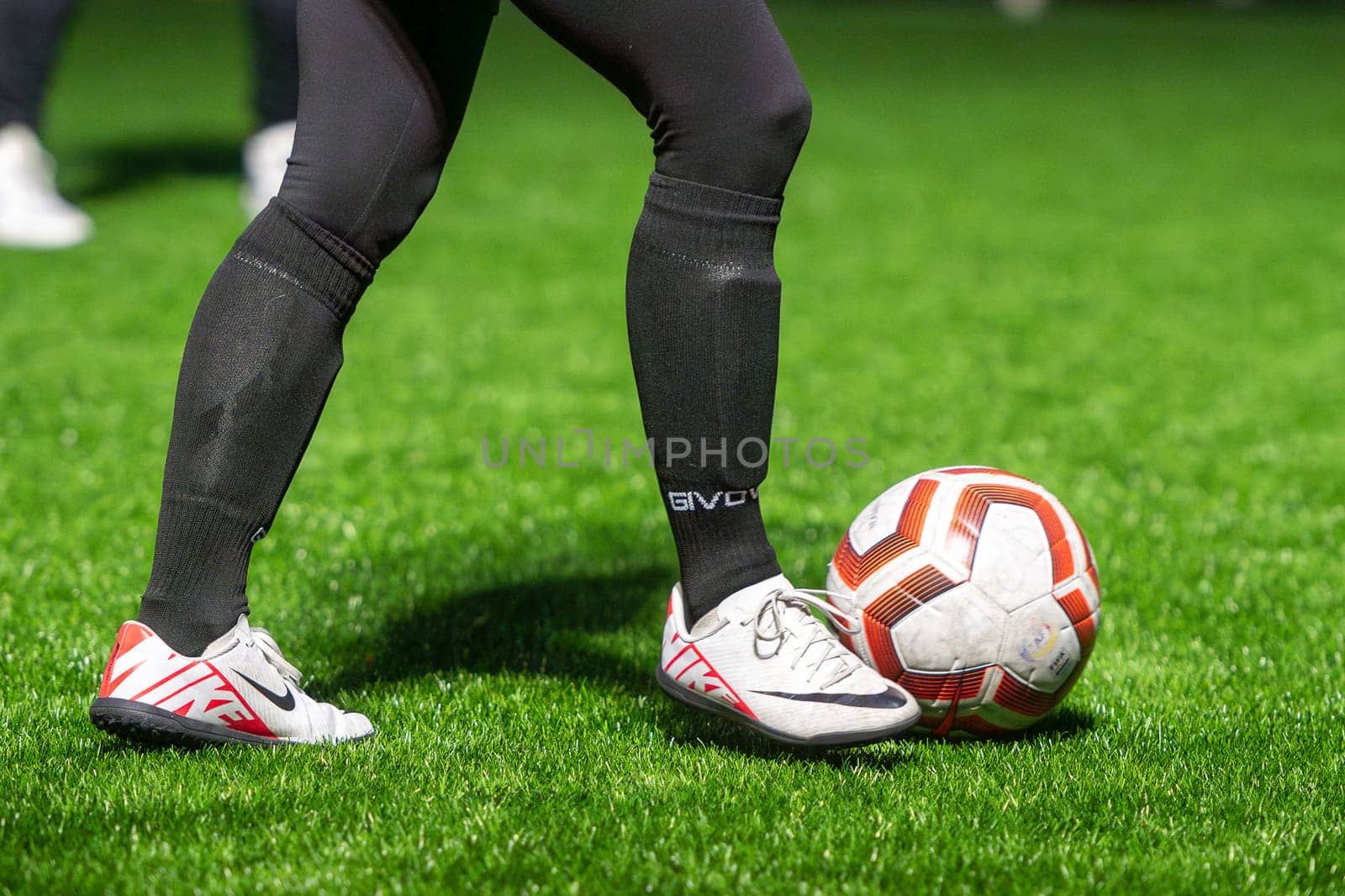 La Massana, Andorra: 2024 April 7: Amateur players before a soccer match in Andorra.