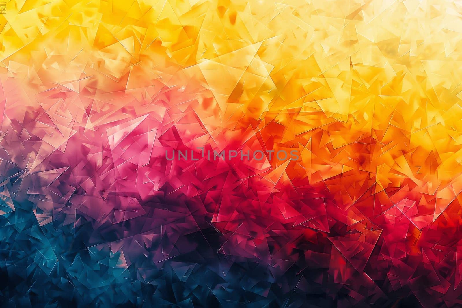 A colorful abstract painting with a lot of triangles and squares by itchaznong