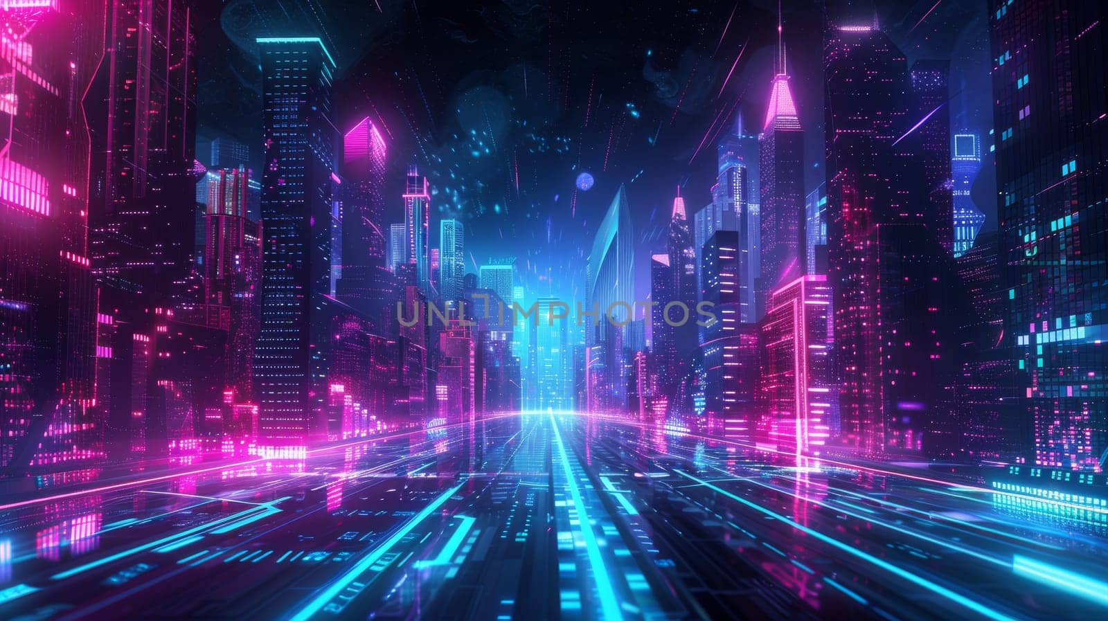 Abstract futuristic city background by itchaznong