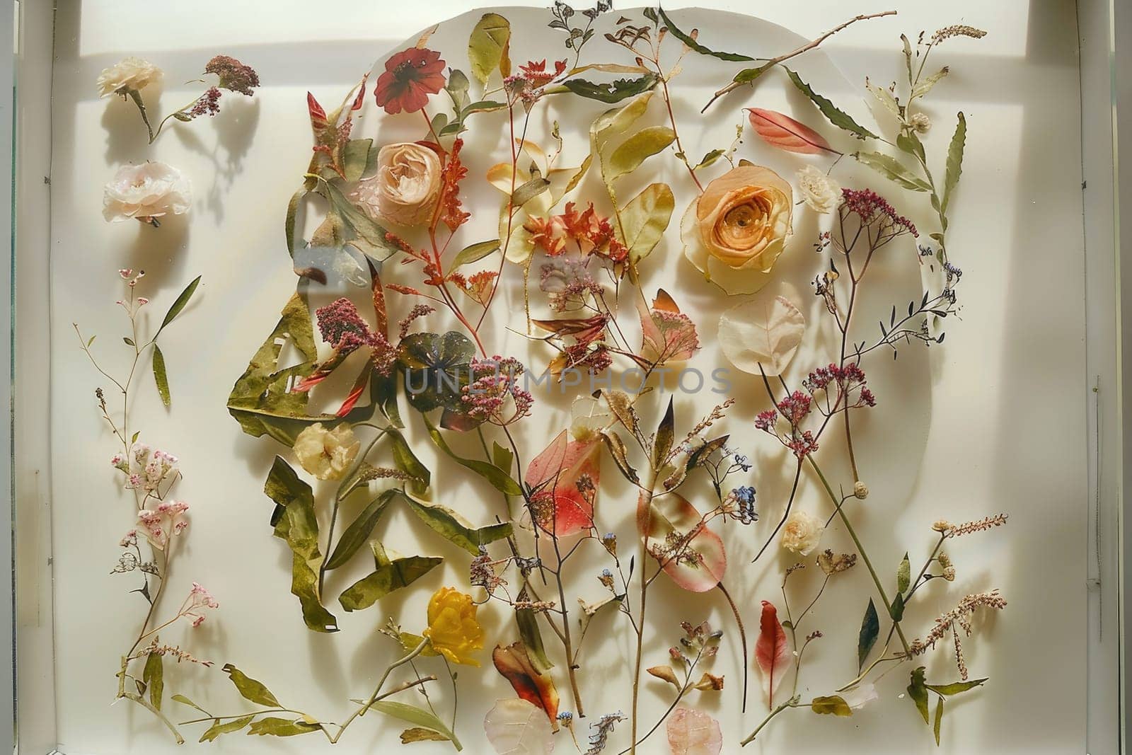 Artwork made from Pressed Flowers and mulberry paper