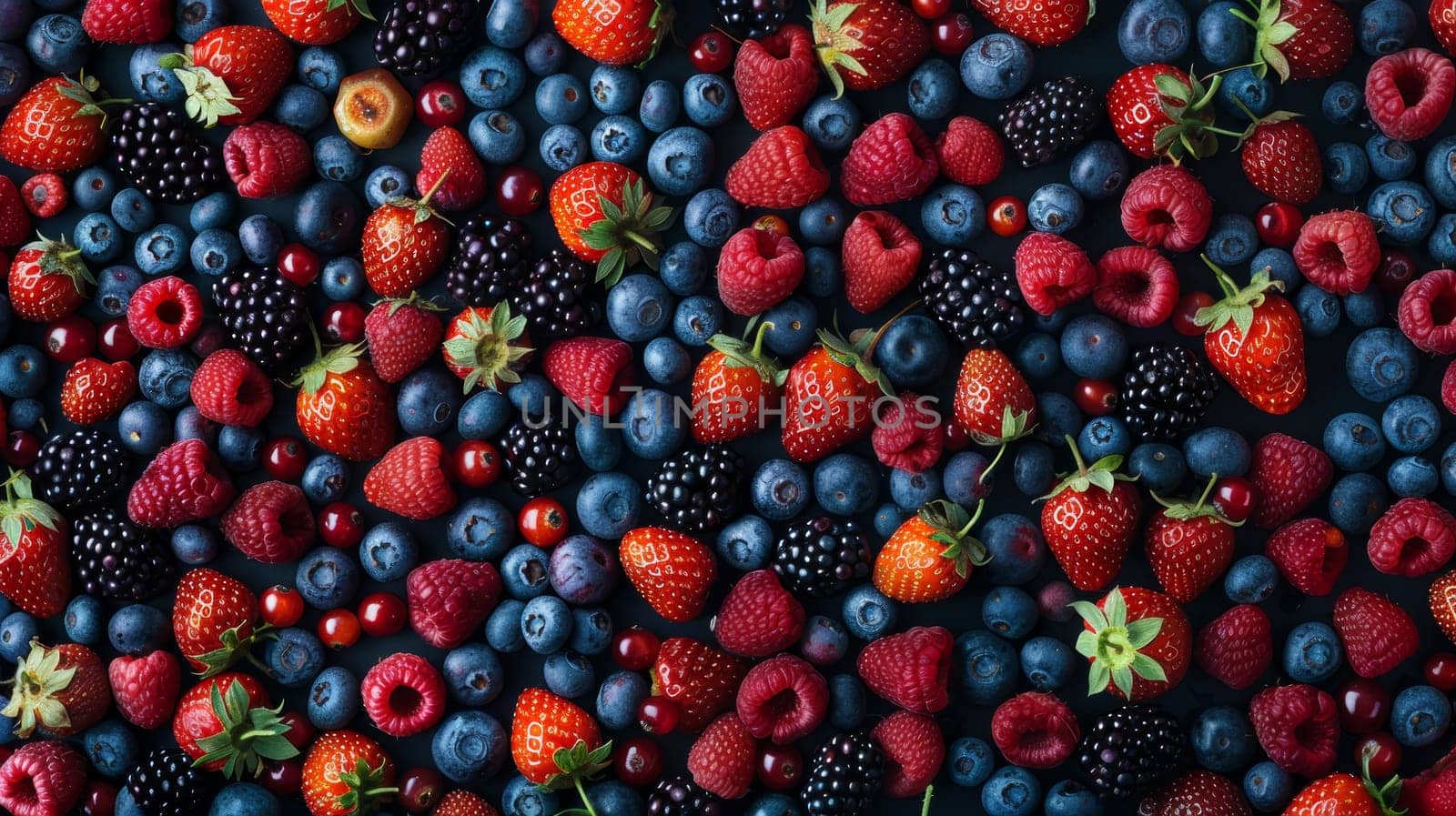 Assorted Berries Arranged in a Pattern.